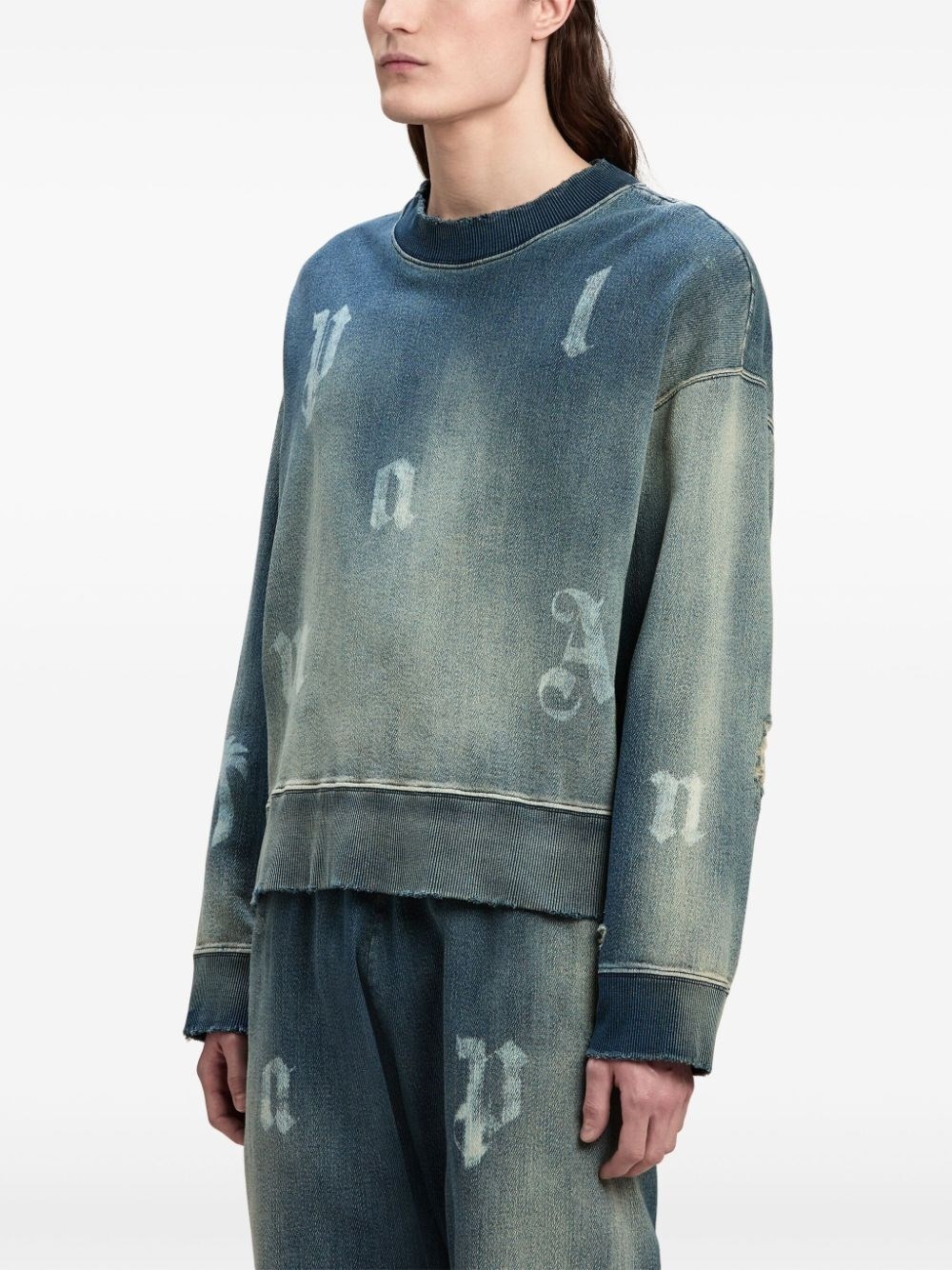 `Logo Washed` Crew-Neck Sweatshirt - 4