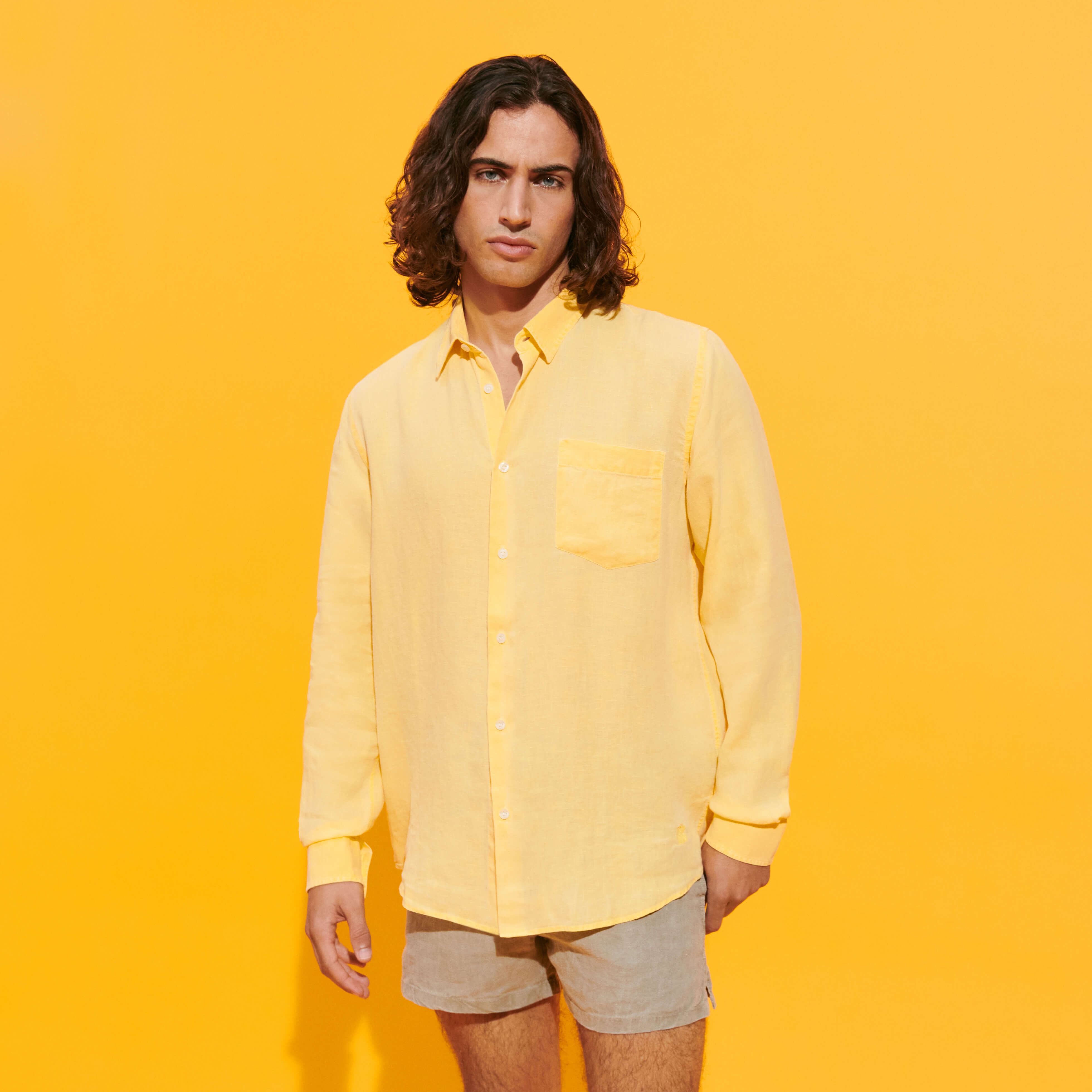 Men Linen Shirt Mineral Dye - 5