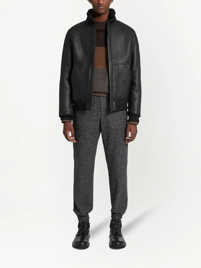 Z Zegna high-neck lamb skin jacket outlook