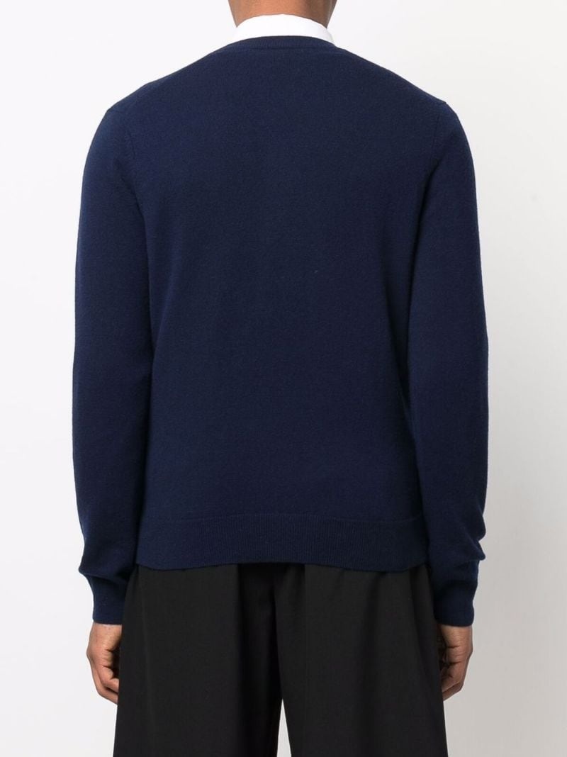 fine-knit ribbed-trim jumper - 4