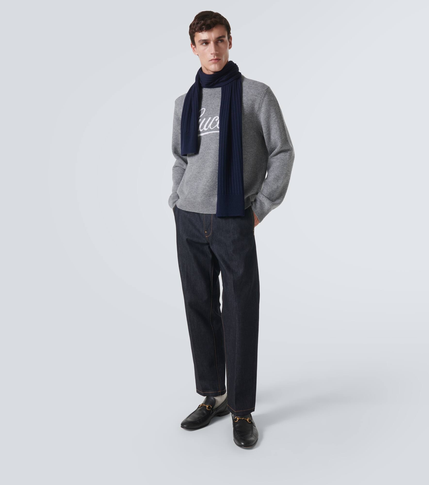 Ribbed-knit wool scarf - 4