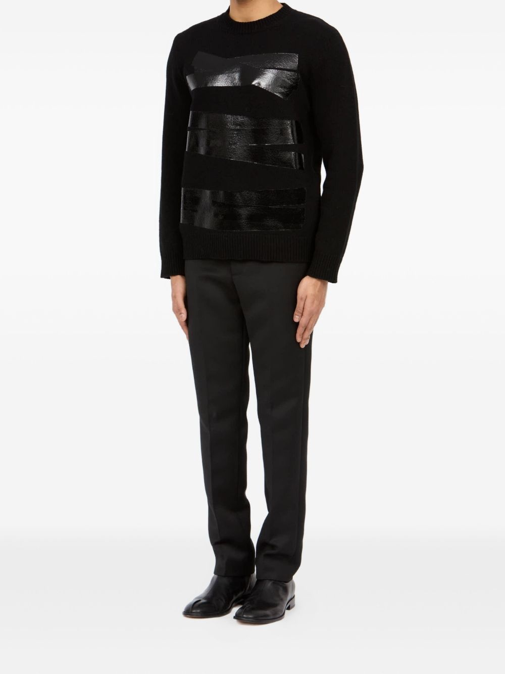 metallic stripe knitted sweater - 6