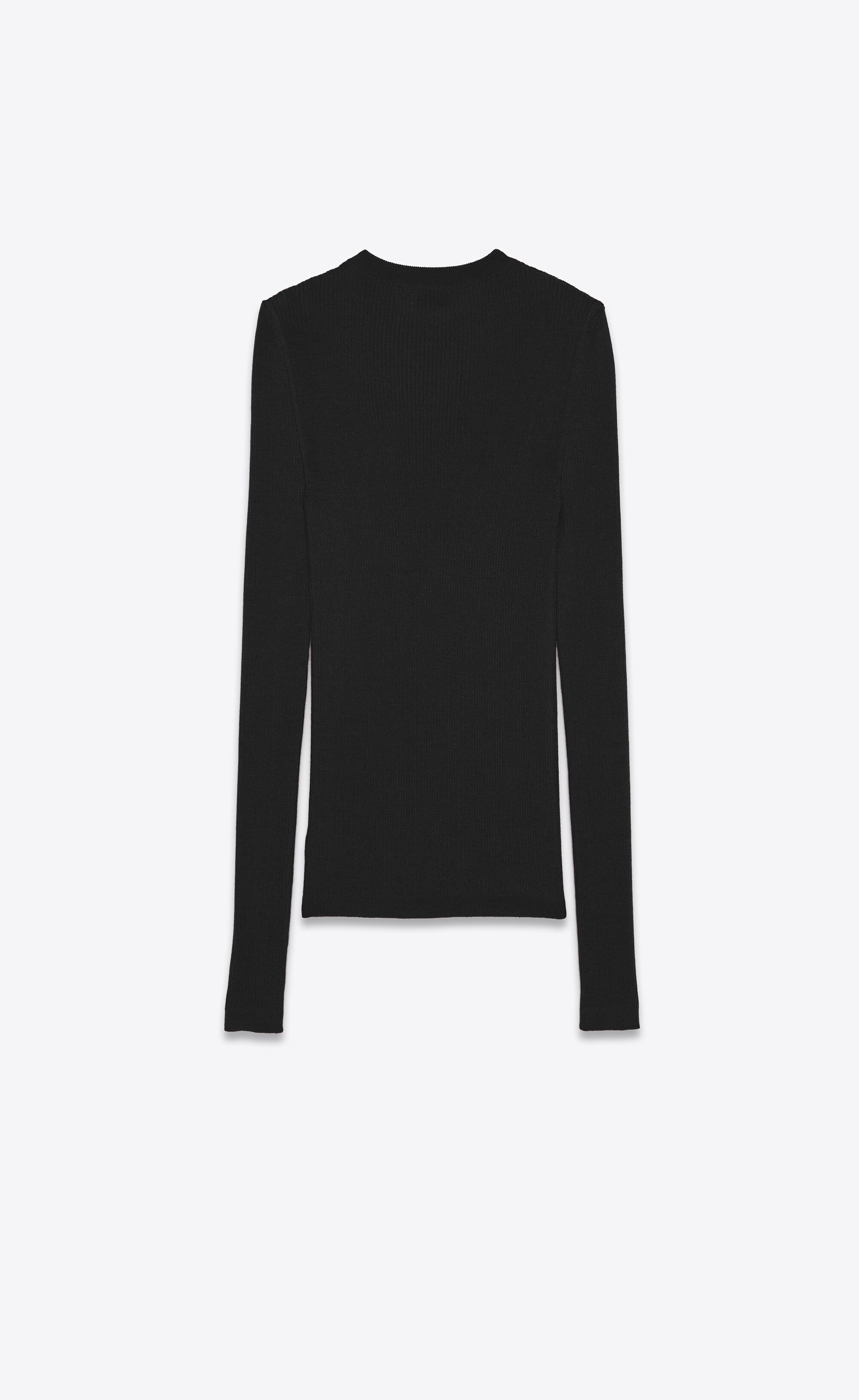 ribbed crewneck sweater in cashmere, wool and silk - 2