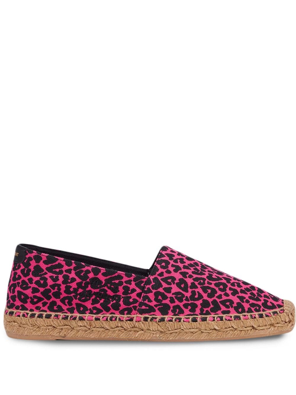 leopard-print raffia-sole espadrilles - 1