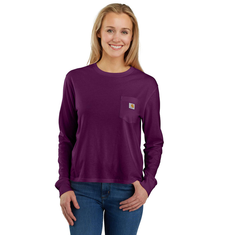 Women's TENCEL™ Fiber Series Loose Fit Long-Sleeve Crewneck Pocket T-Shirt 1
