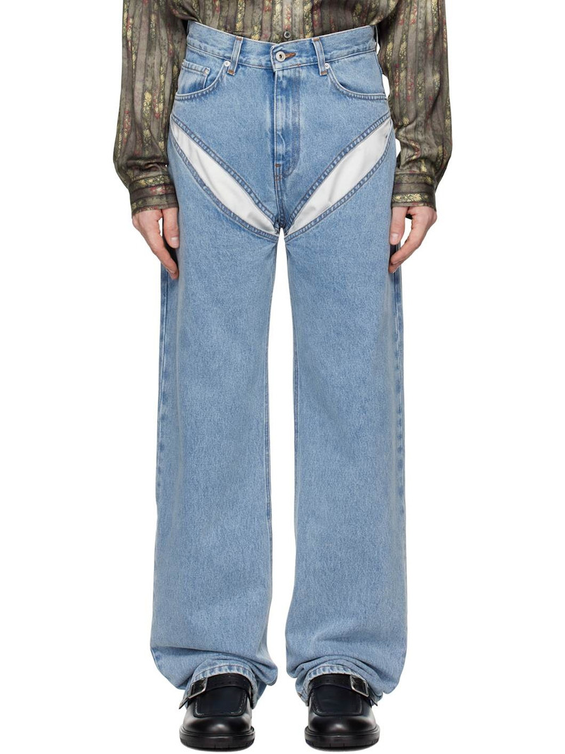 Blue Cut Out Jeans 1