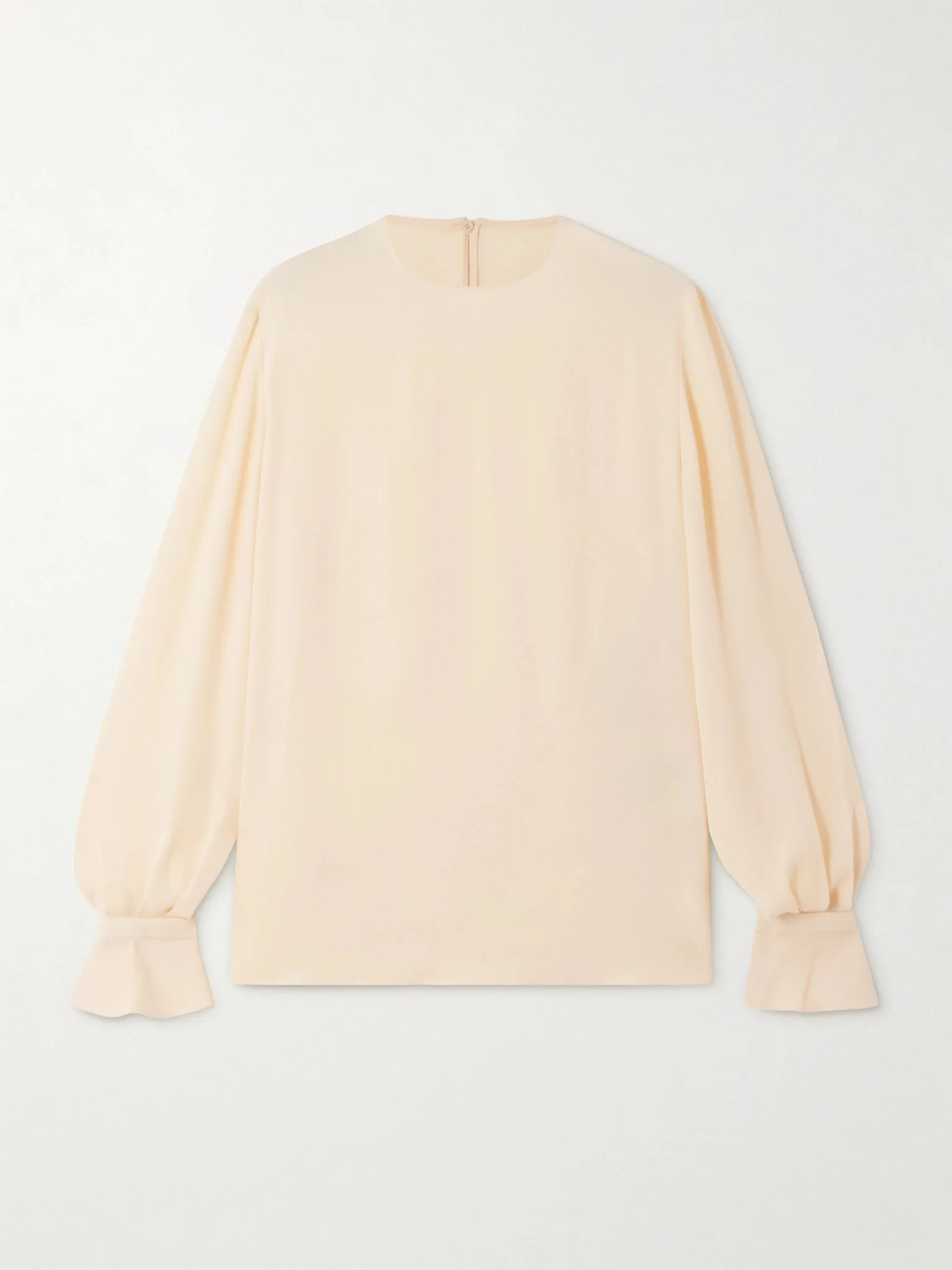 Ruffled silk blouse Cream - 1