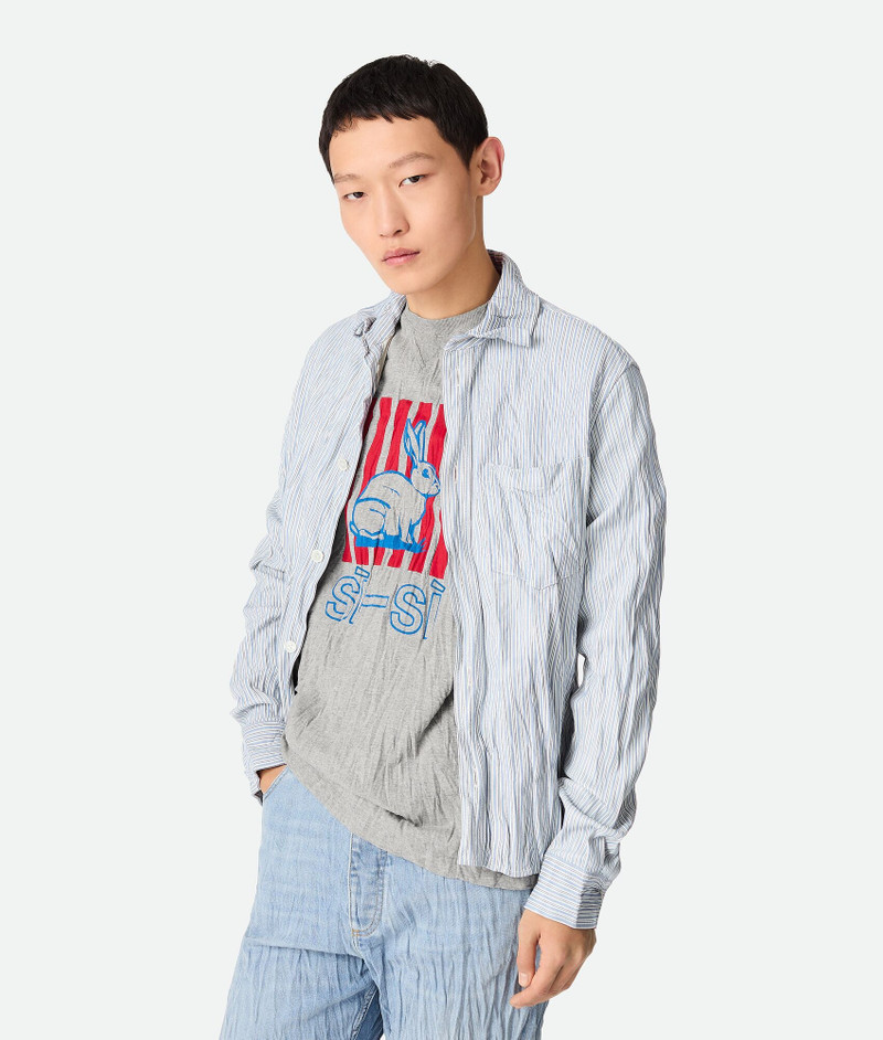 Crushed Cotton Striped Shirt - 1