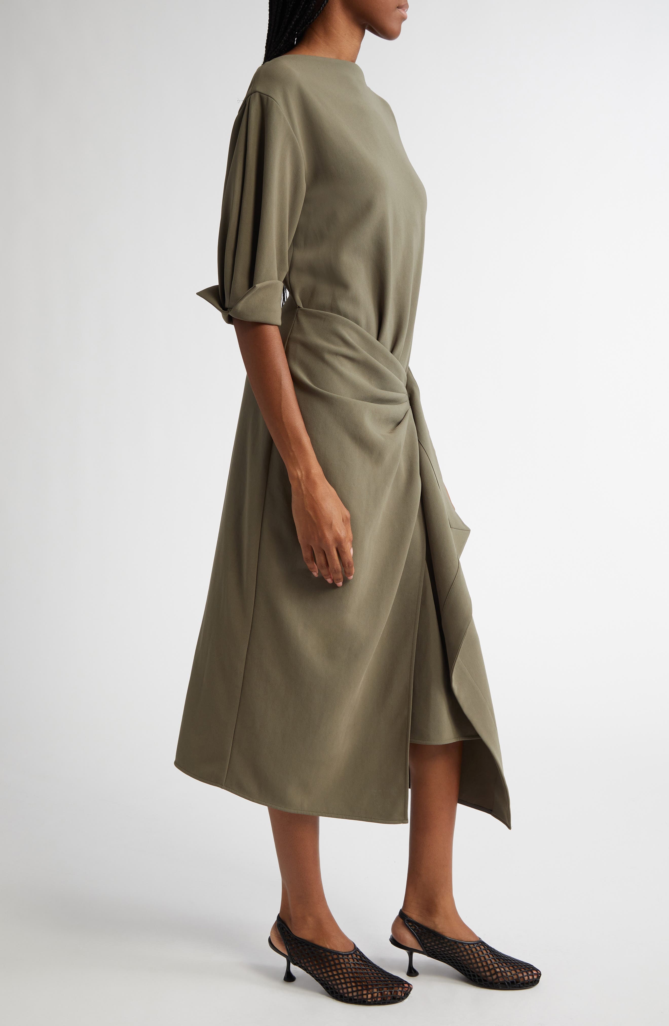 Proenza Schouler Maisie Matte Double Crepe Dress in Wood at Nordstrom - 3