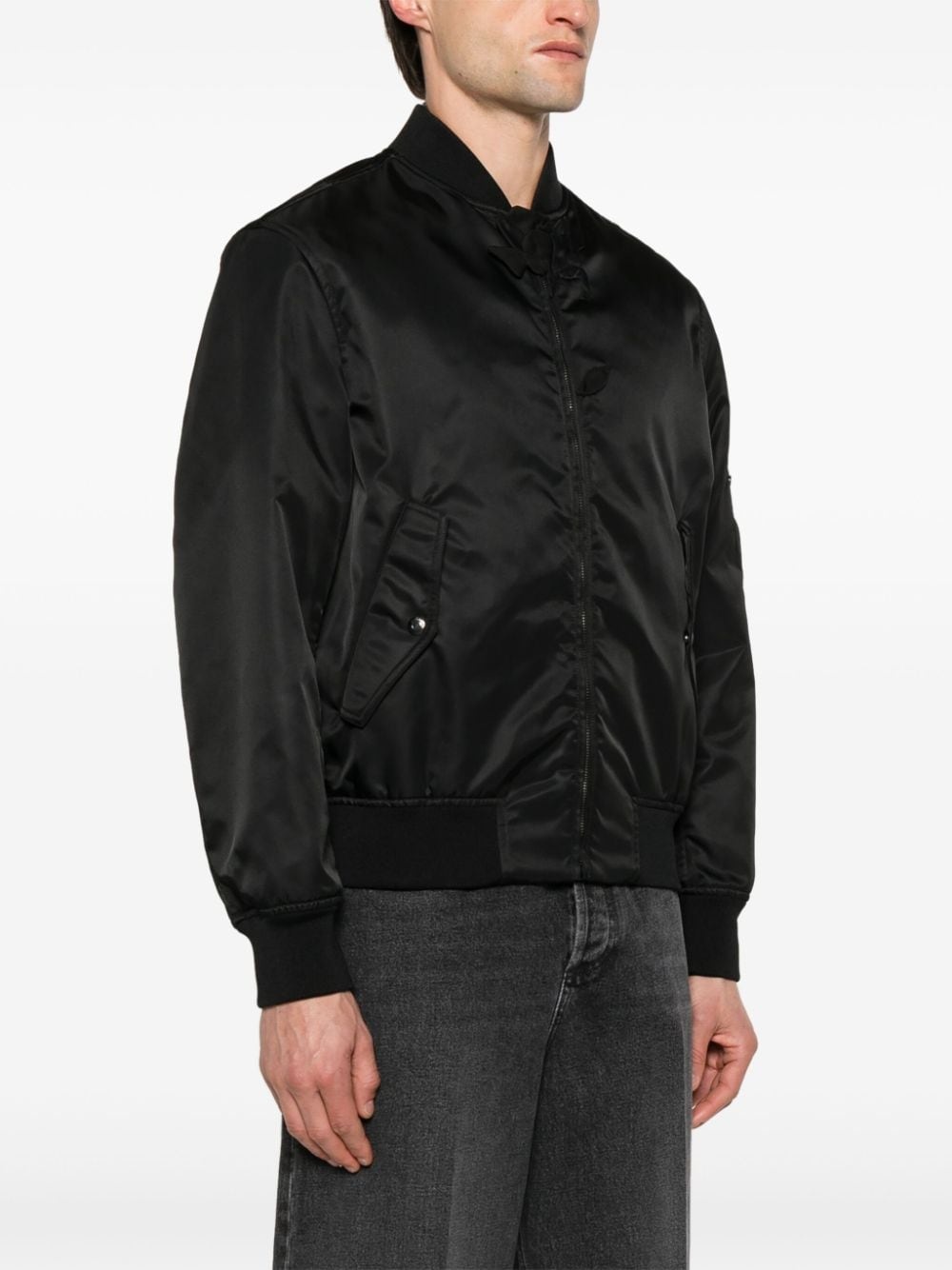 floral-embroidered bomber jacket - 3