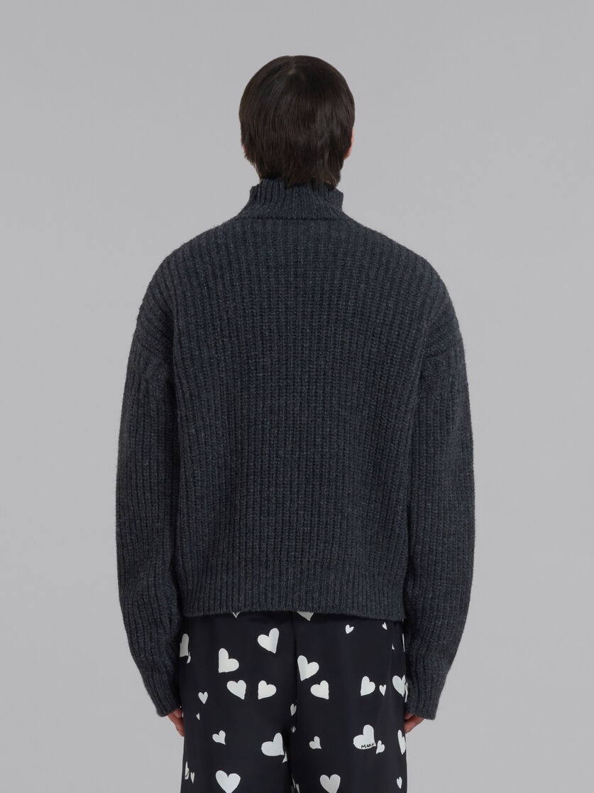 GREY VIRGIN WOOL JUMPER WITH NIBBLED HEM - 3
