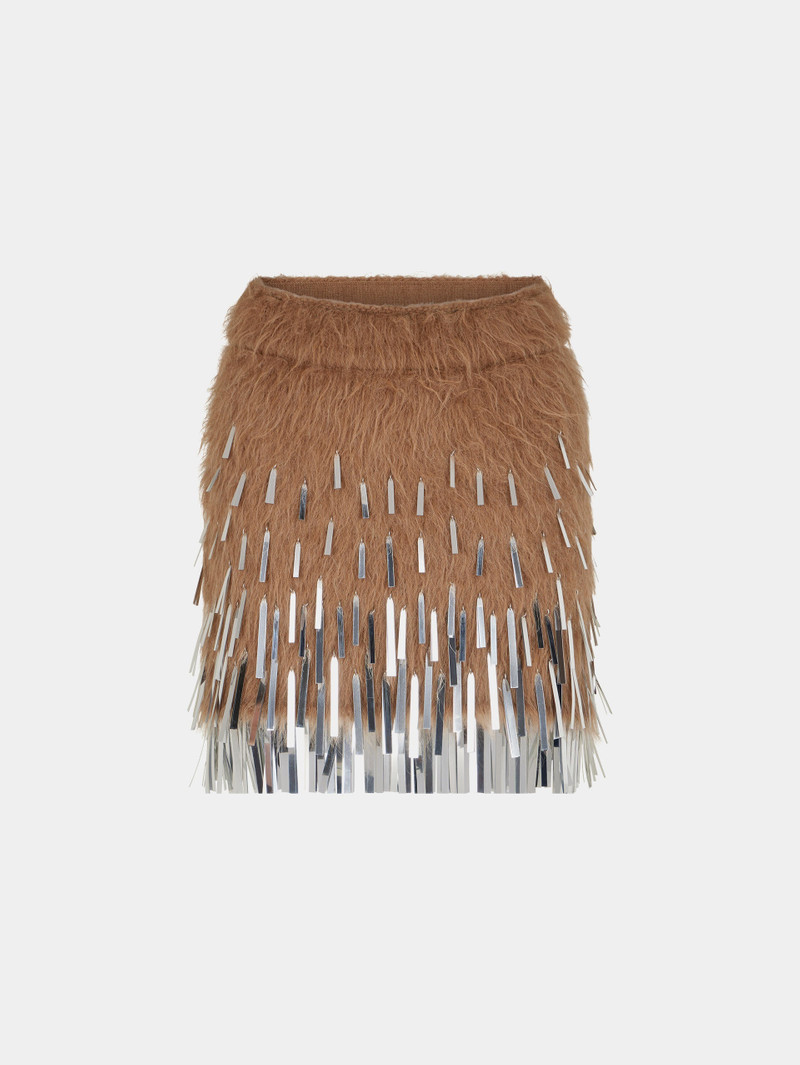 MINI SKIRT IN ALPACA WITH ASSEMBLAGE 1