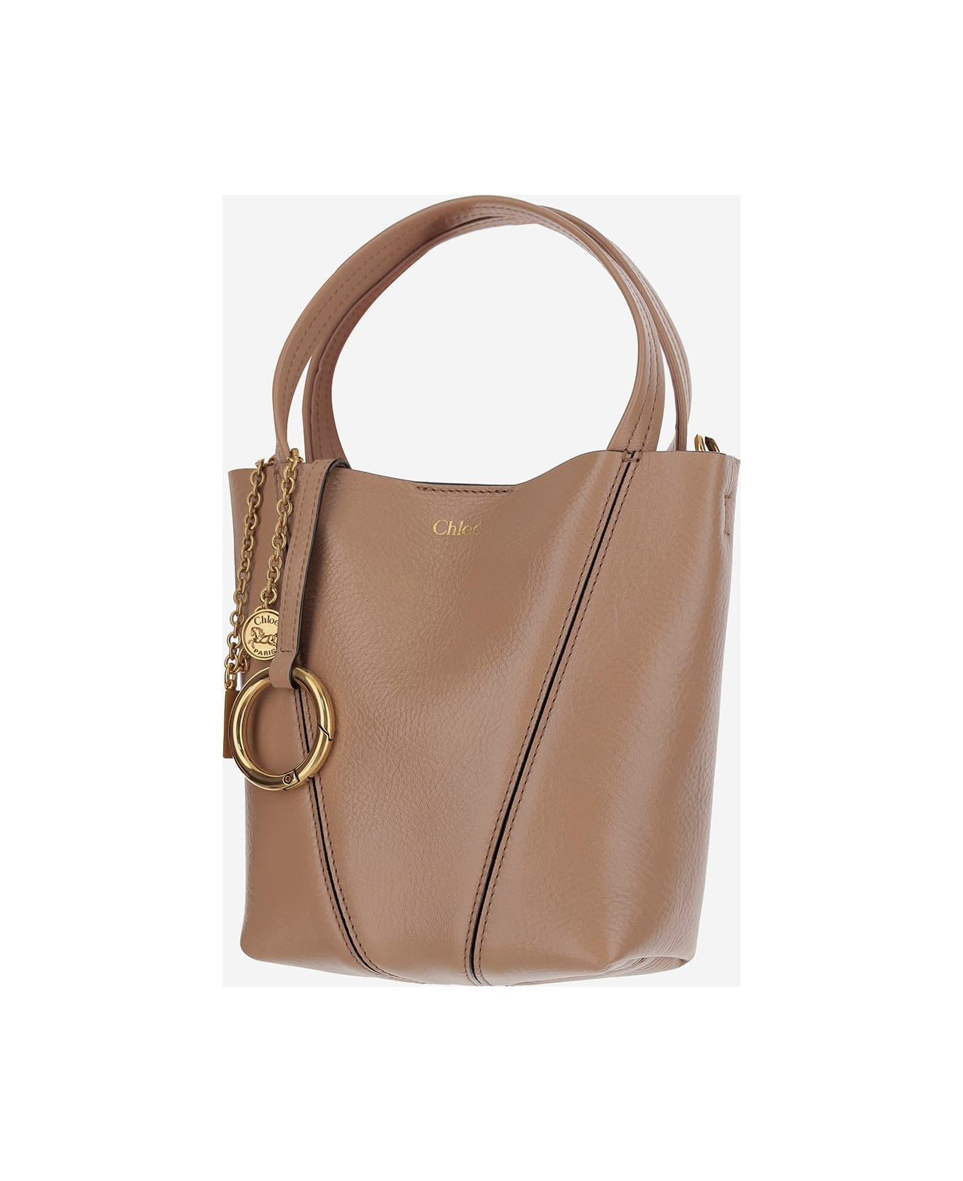 Chloé Spin Small Tote Bag In Grained Leather - 2