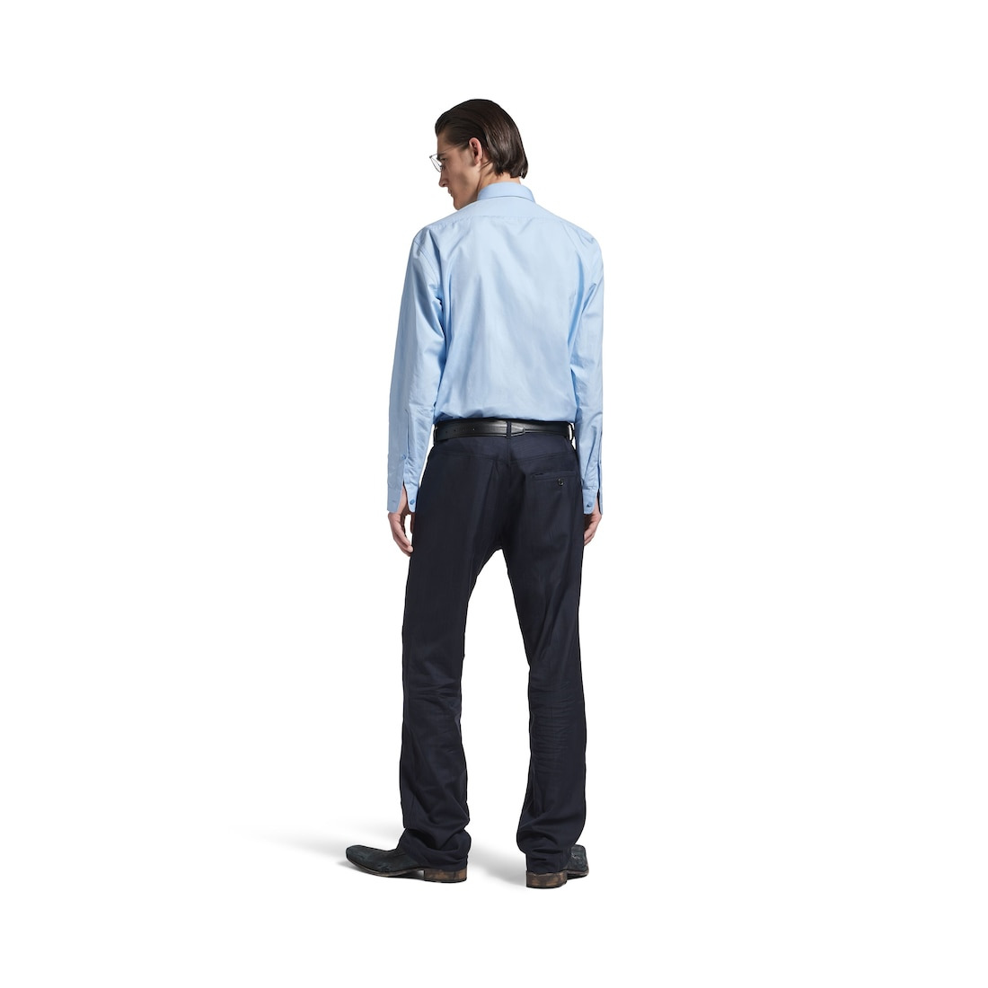 Men's Straight Tailored Pants in Dark Navy - 4