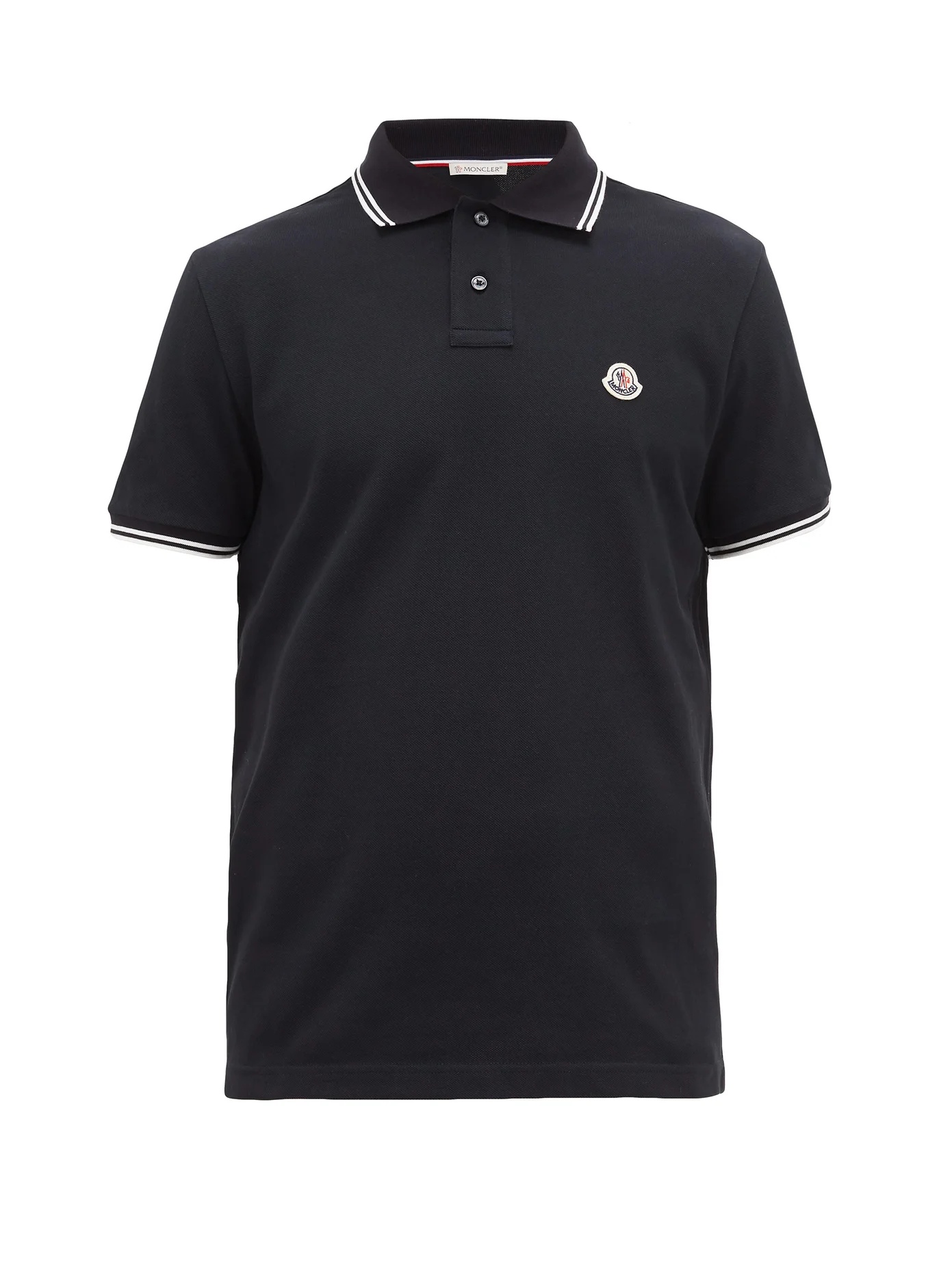 Logo-patch cotton-piqué polo shirt - 1