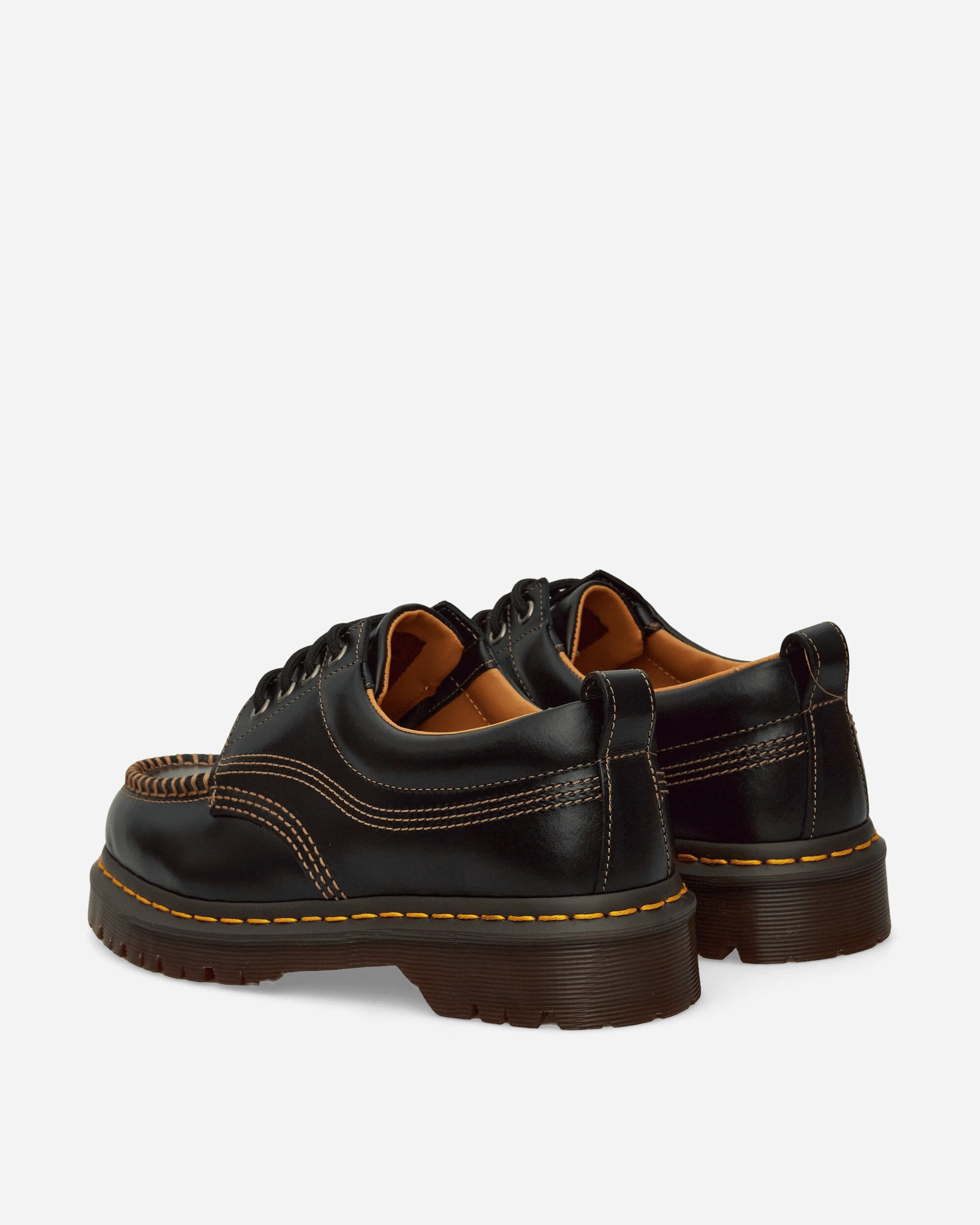 Lowell Leather Moc Toe Shoes Black - 4