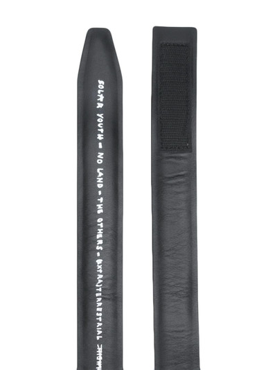 Raf Simons slogan print touch-strap belt outlook