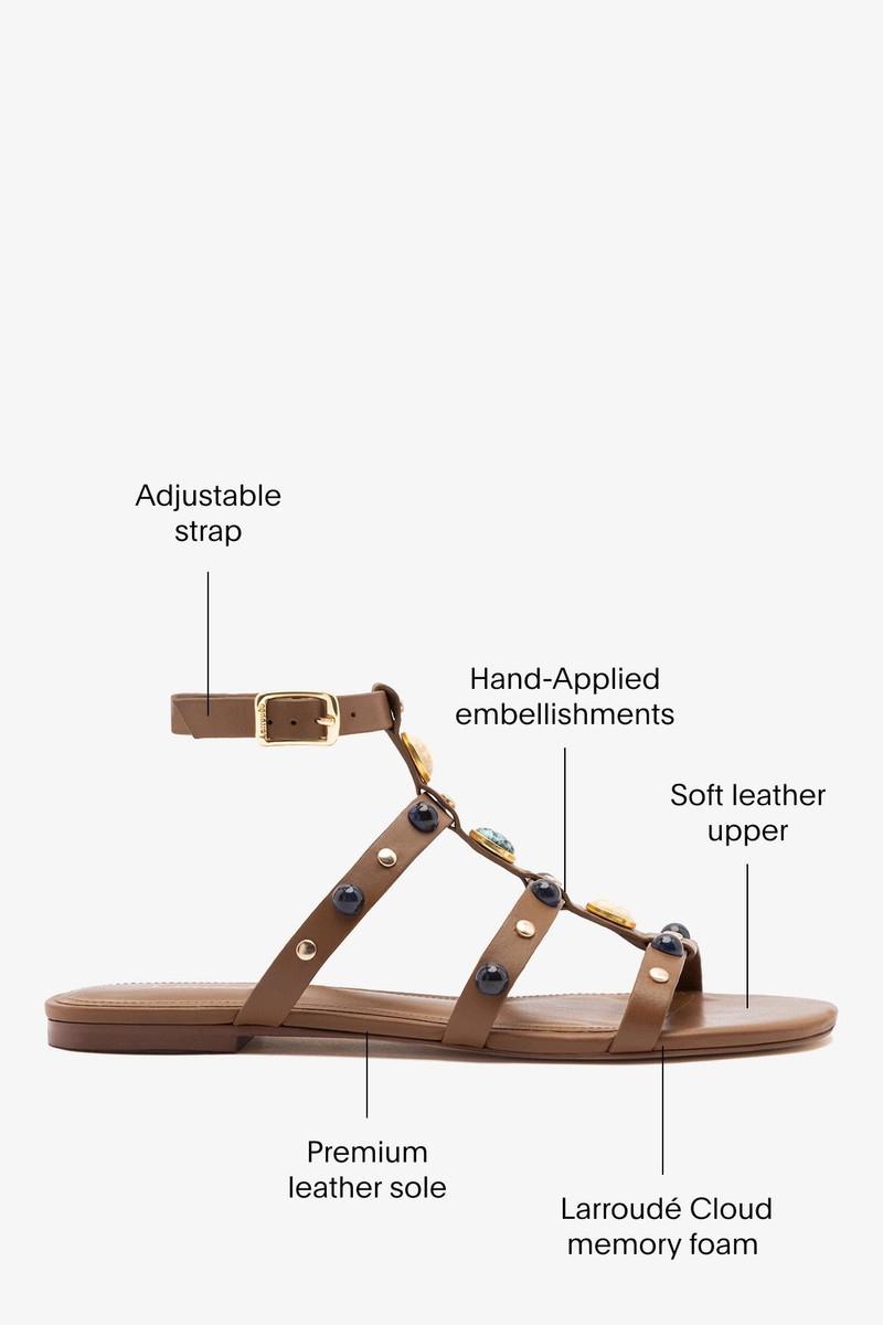 Amalfi Flat Sandal Caramel Leather 5