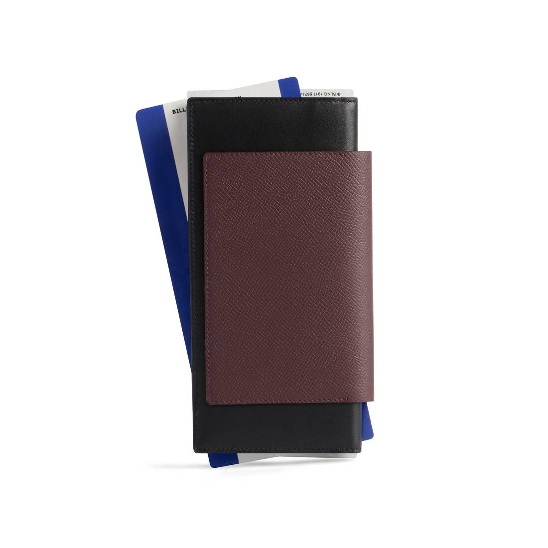Men's Passport Long Wallet 2 Tickets  in Dark Red - 3