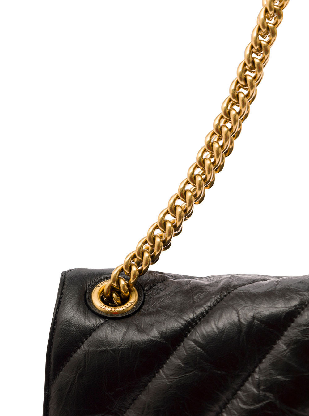 Balenciaga Women 'Crush Media' Black Quilted Cross Body Bag In Leather Woman - 3