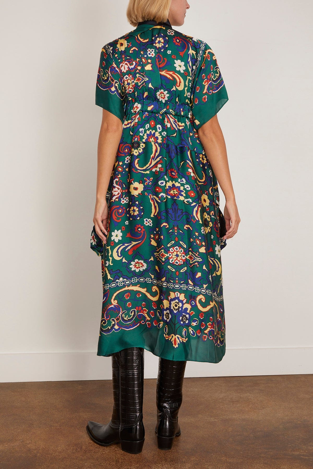 Floral Print Dress in Green - 4