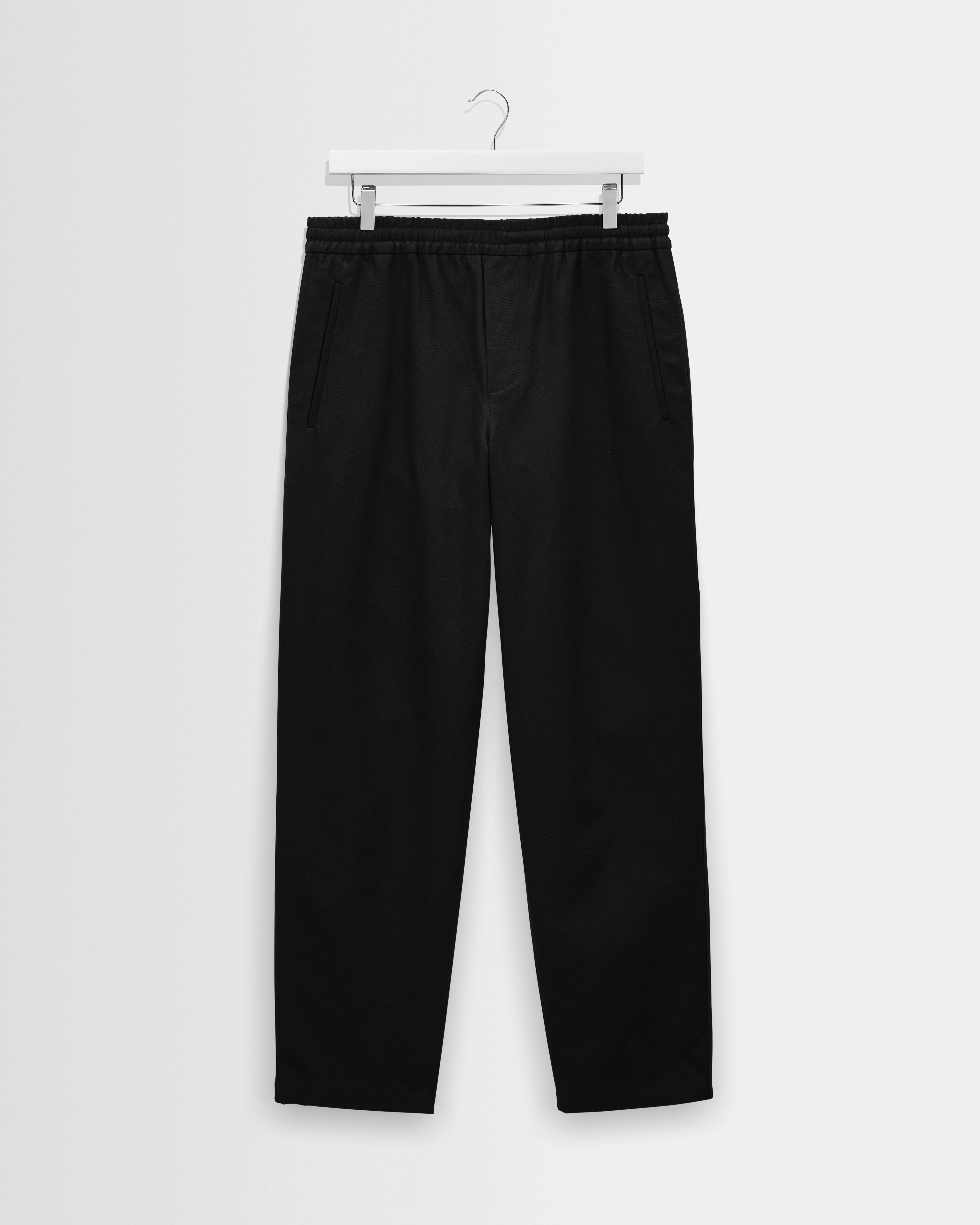 Tyne - Black Cotton Tencel Loose Fit Trousers - 1
