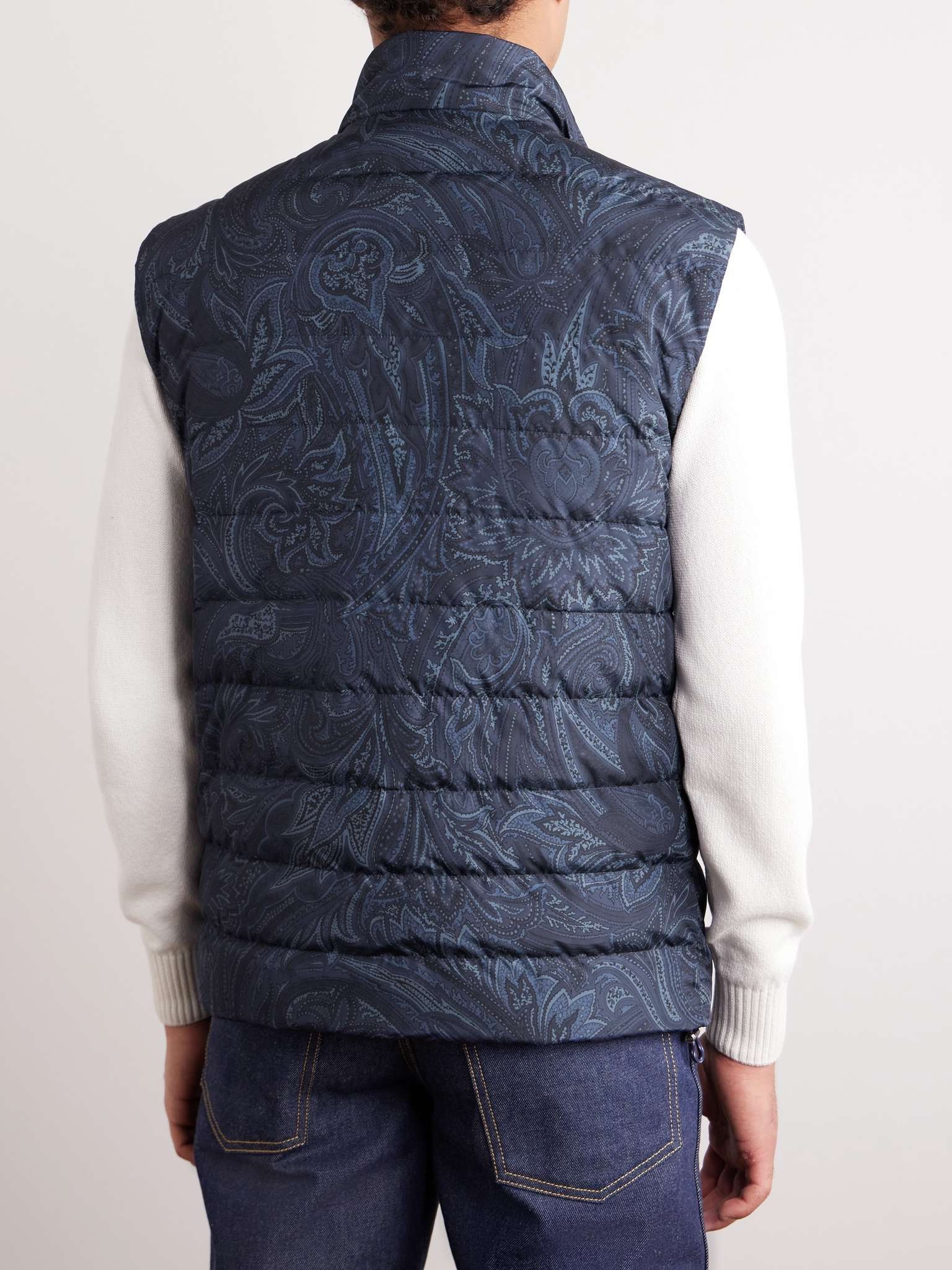 Logo-Embroidered Paisley-Print Quilted Shell Down Gilet - 3