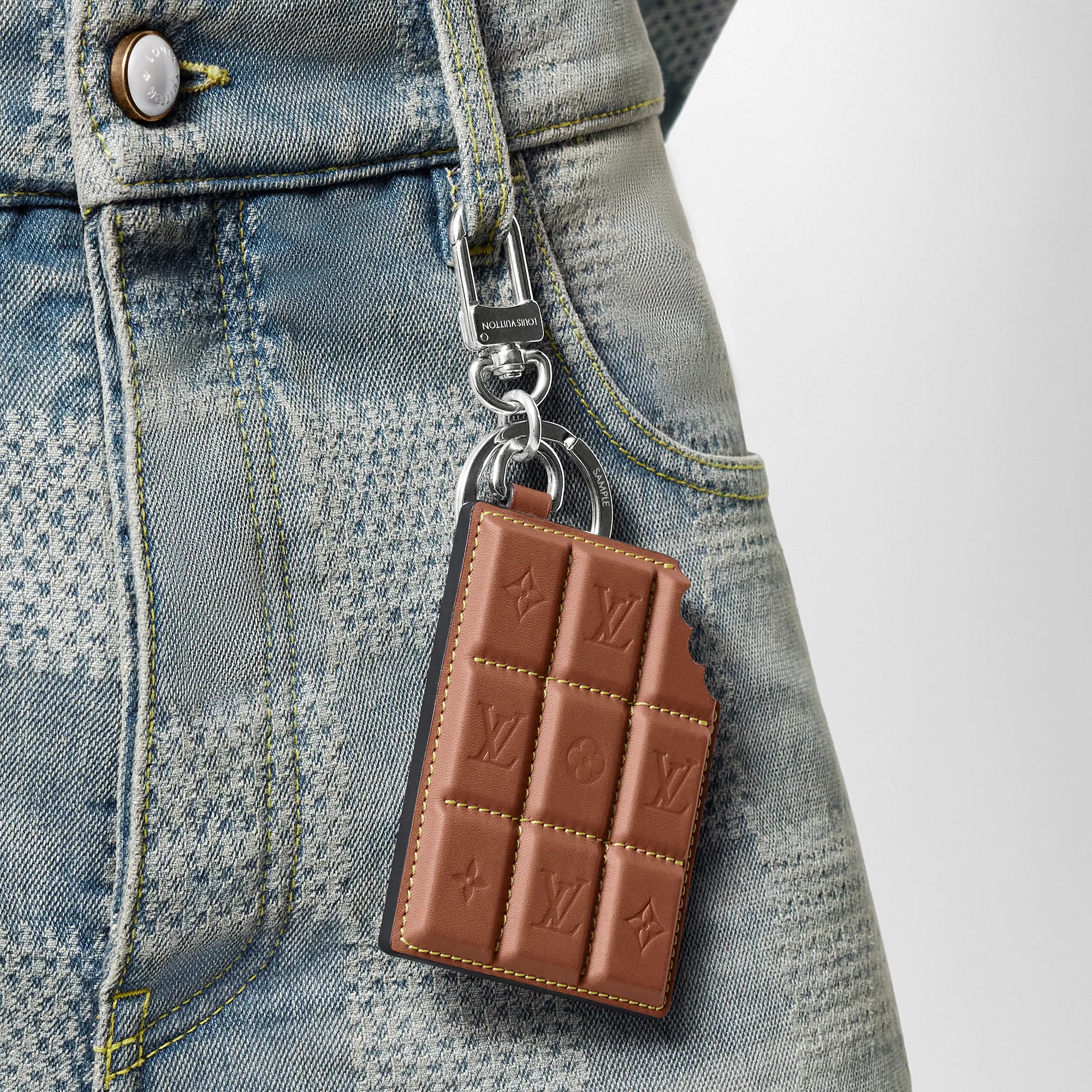 LV Chocolate Bar Figurine Key Holder And Bag Charm - 4