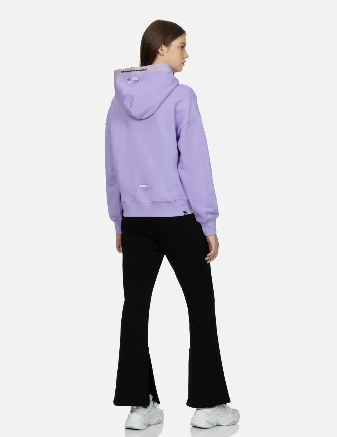 Seagull Print and Embroidery Loose Fit Hoodie - 4