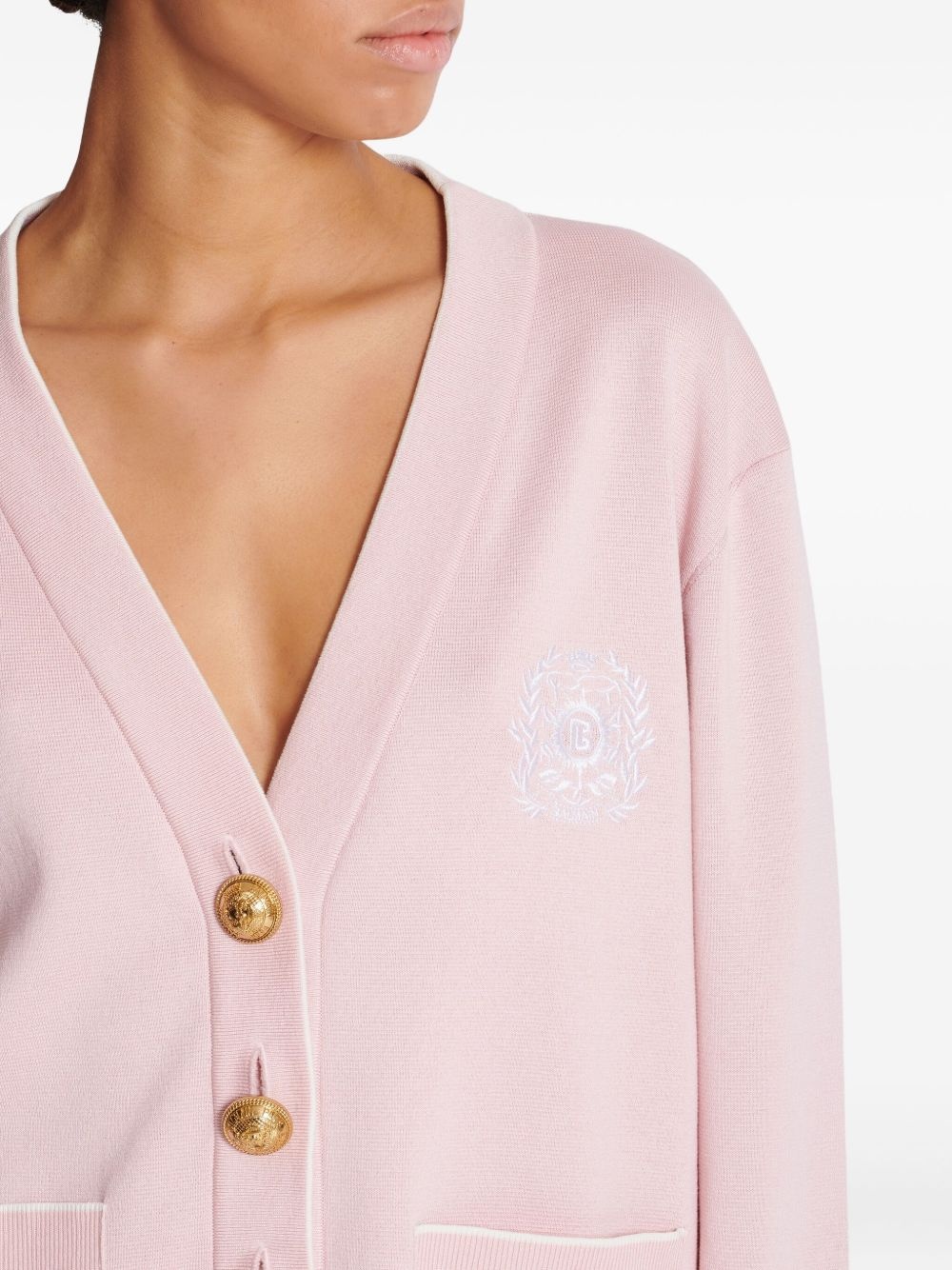 Emblème-embroidered cardigan - 7