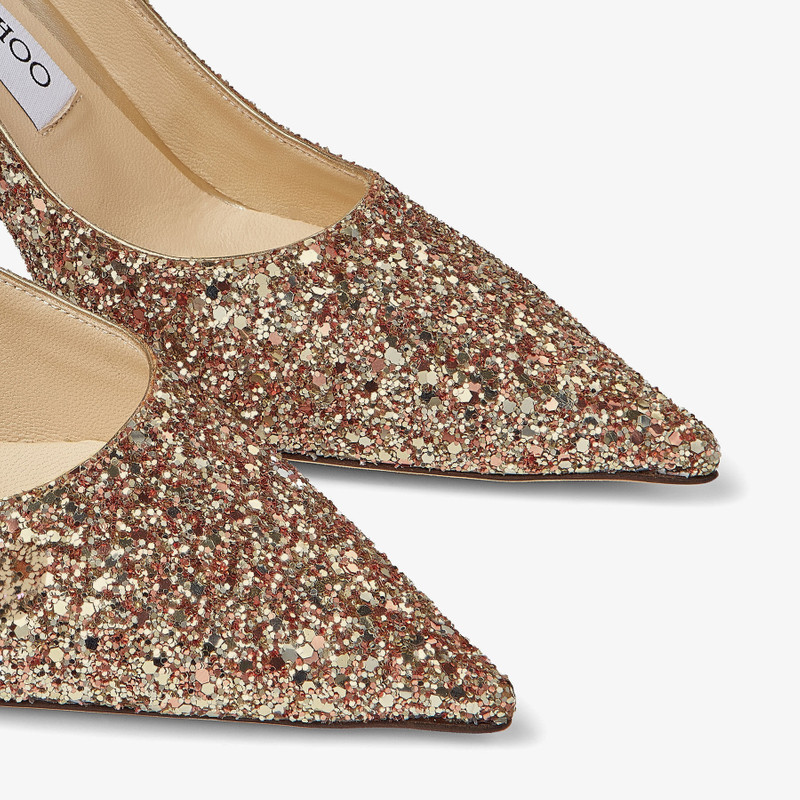 Love 85 Gold Coarse Glitter Fabric Pump 3