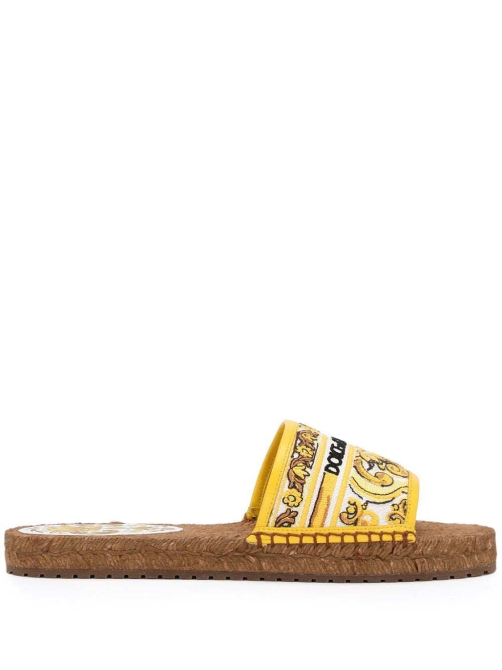 Majolica-print logo-embroidered sandals - 1