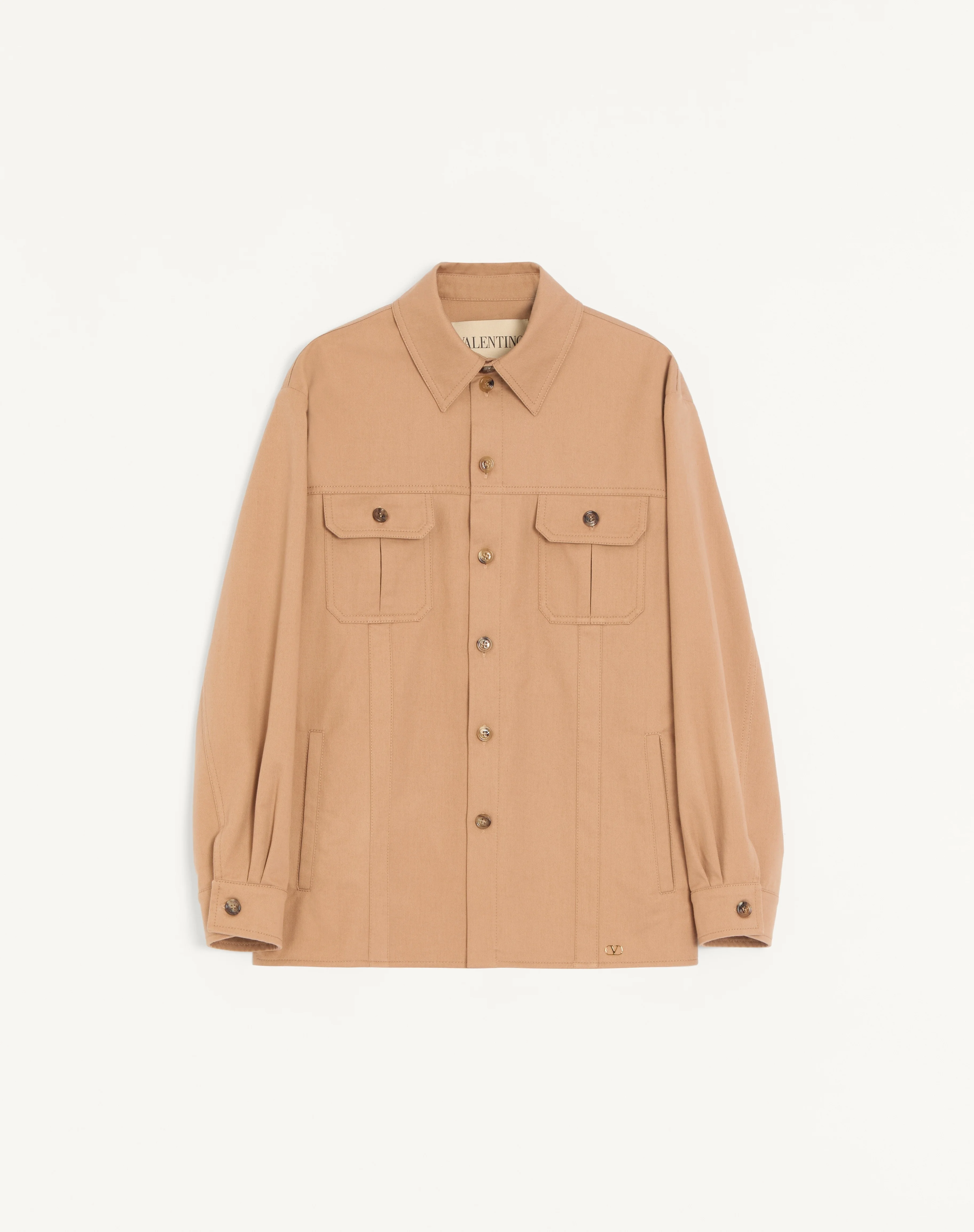 VALENTINO COTTON GABARDINE SHIRT JACKET WITH VLOGO - 1