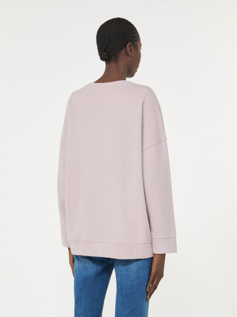 GOMMOSO Cotton crew-neck sweatshirt - LILAC 4