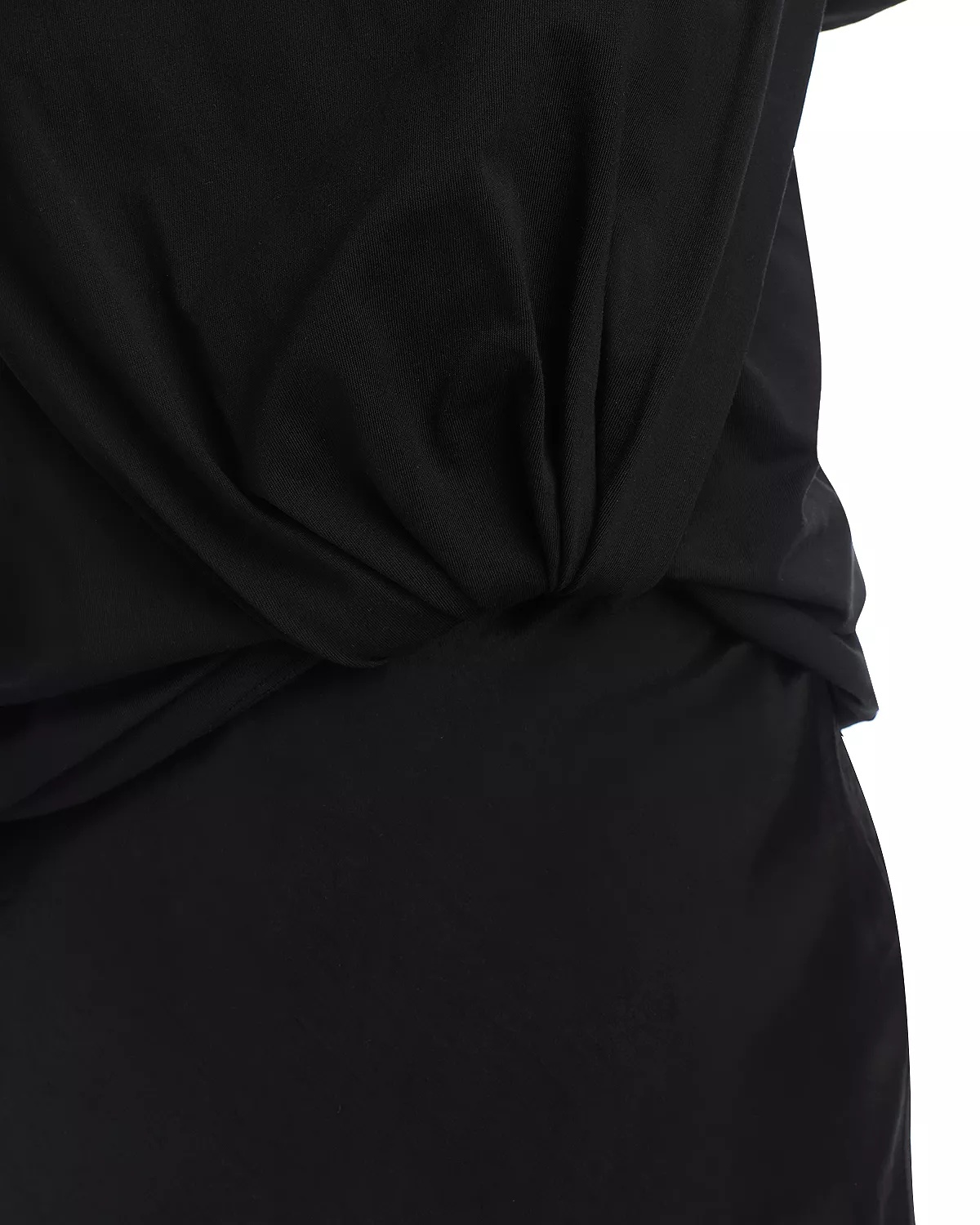 Draped Slip Combo Cotton T-Shirt Dress - 2