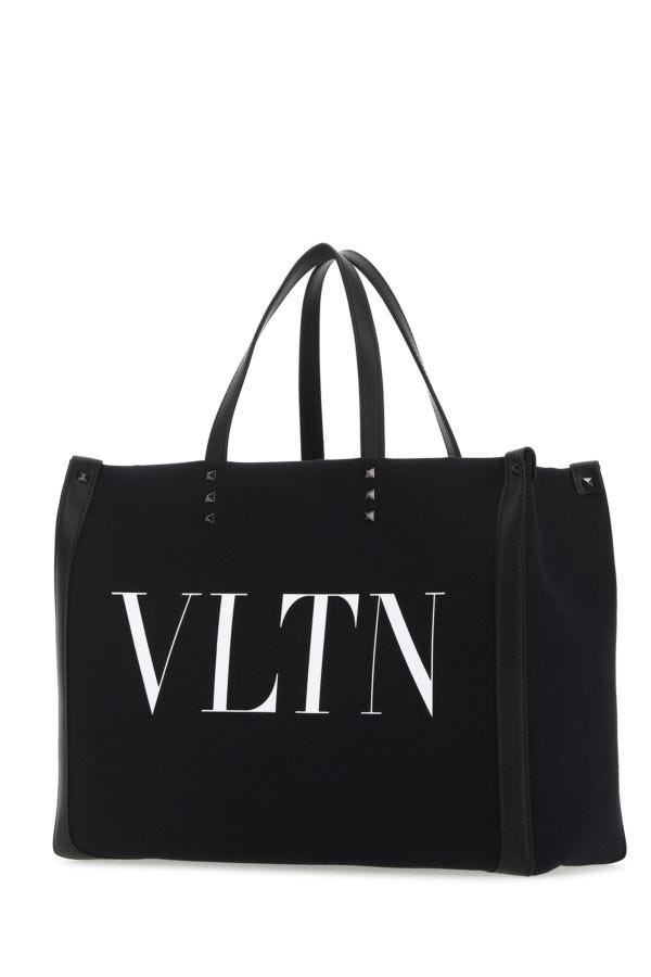 Black canvas VLTN ECOLAB shopping bag - 2