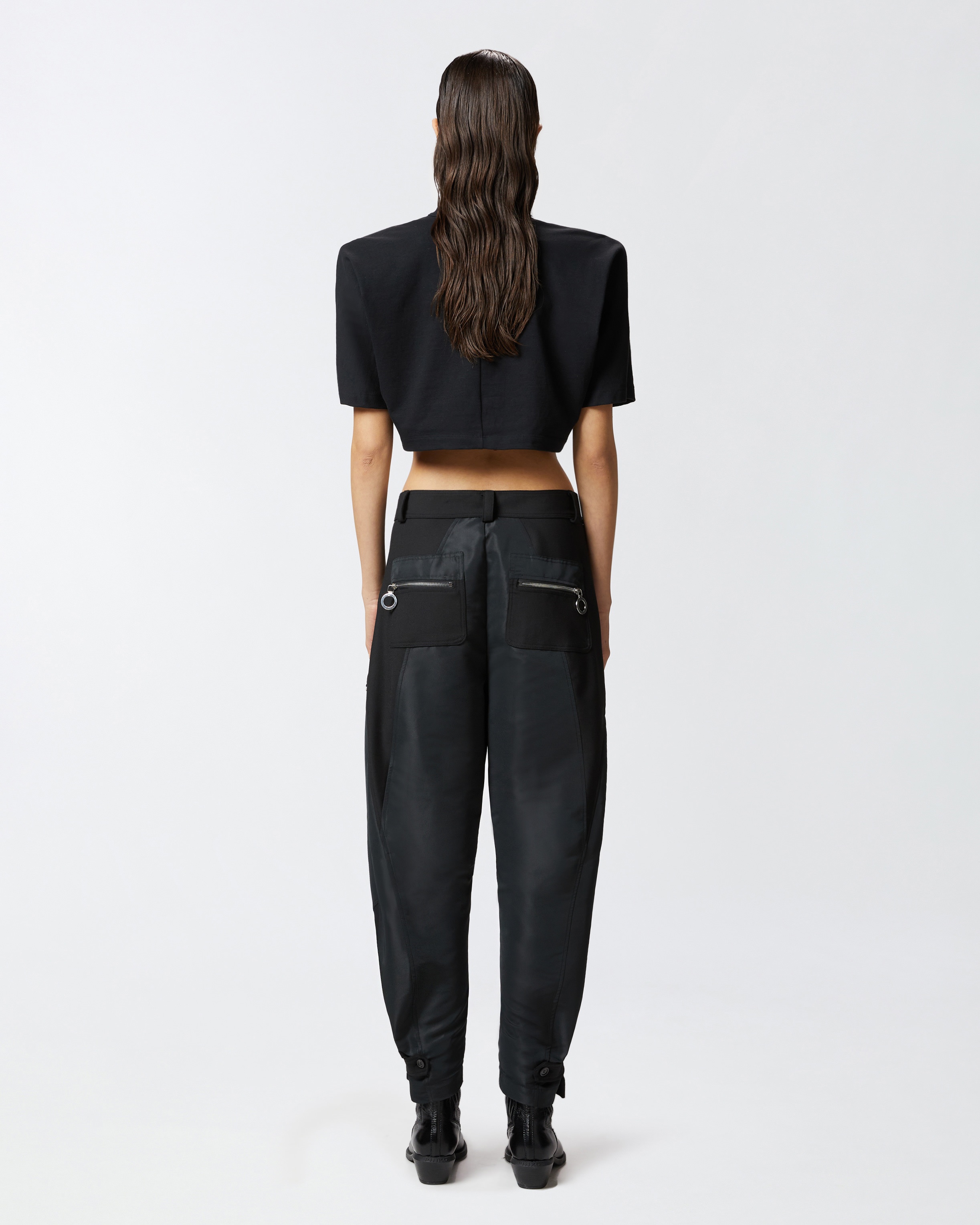 P-PANTS TROUSERS IN TECHNICAL FABRIC WITH ZIP - 4