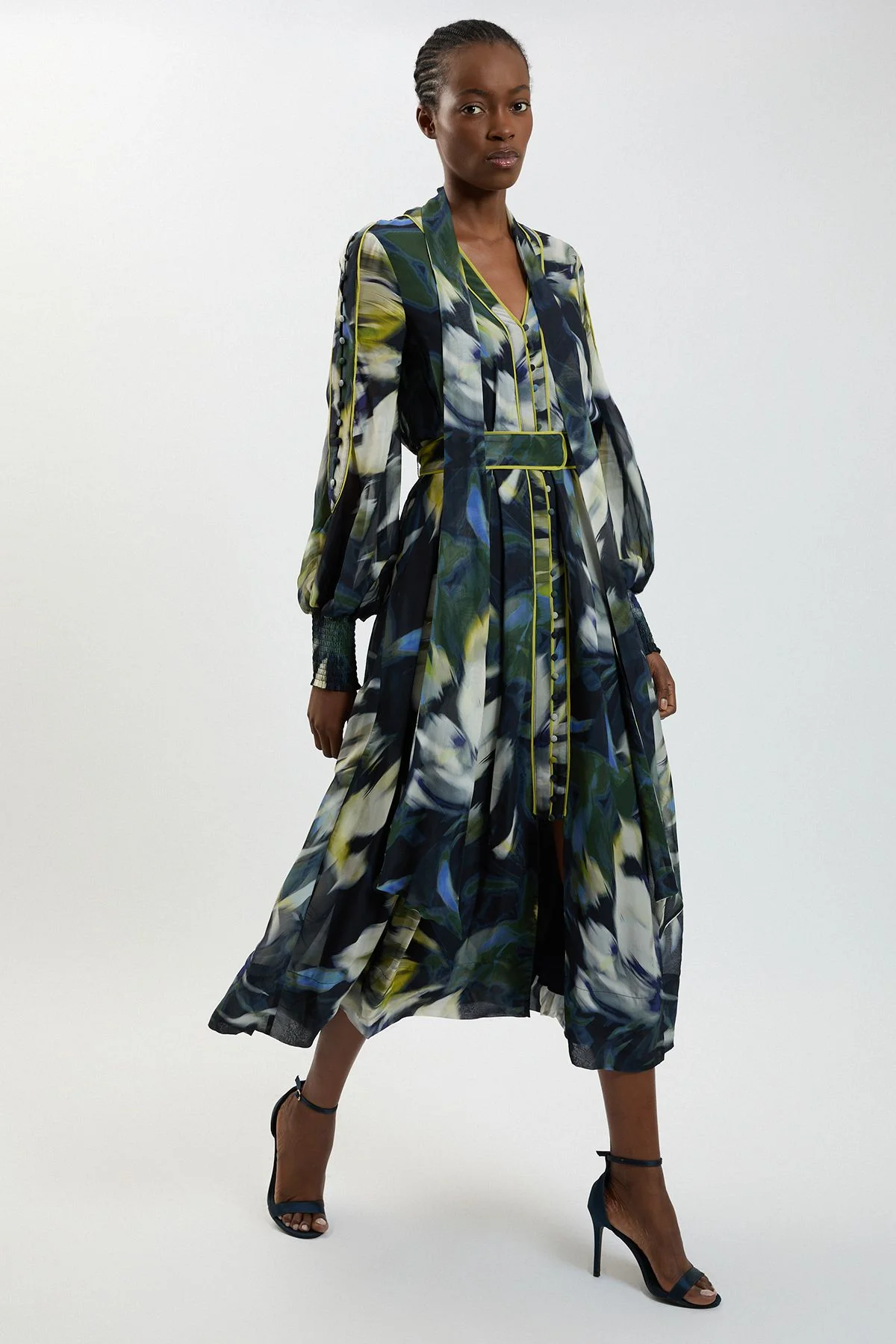 Viscose Floral Print Woven Maxi Dress - 1