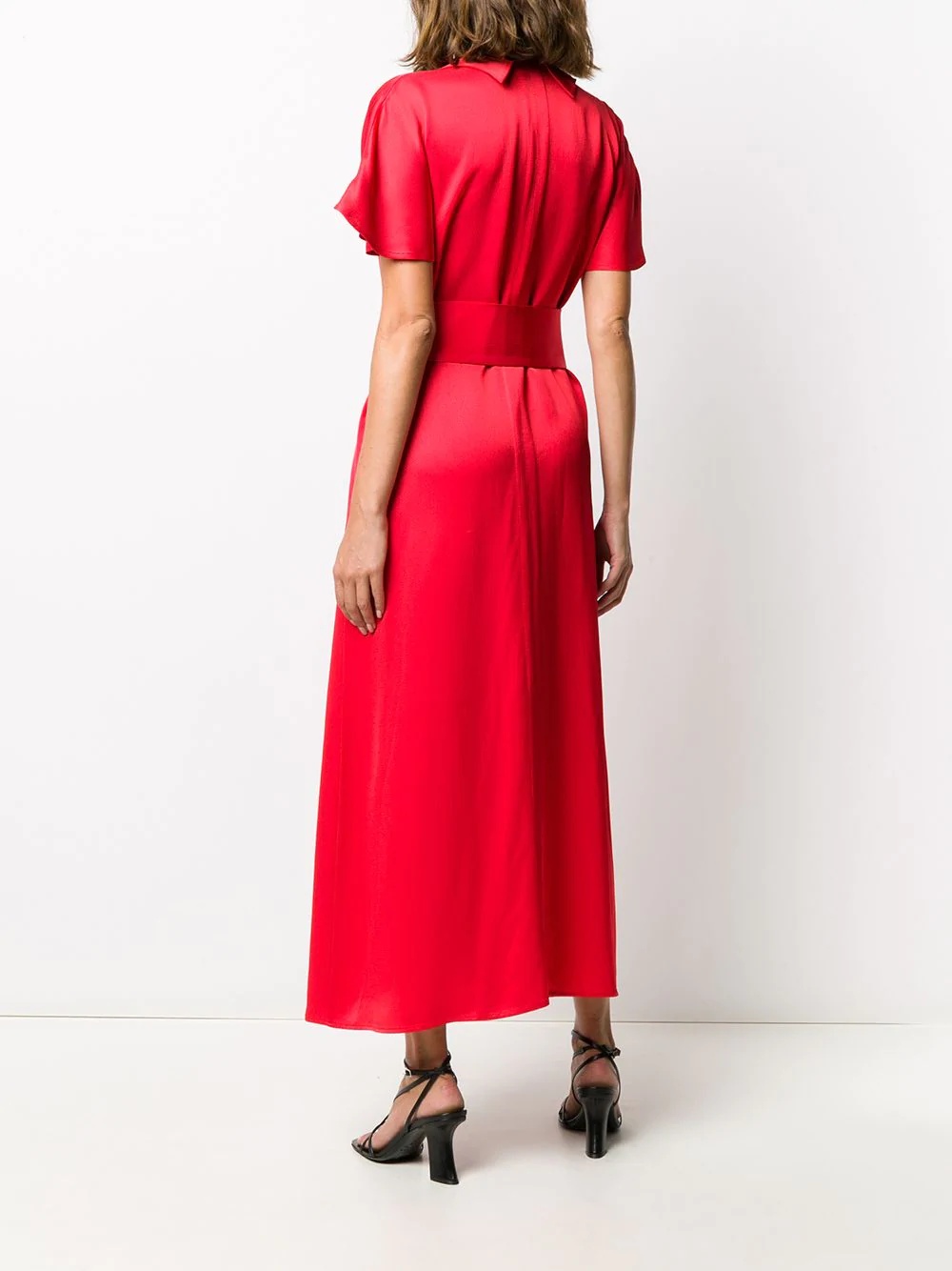 belted V-neck midi dress - 4