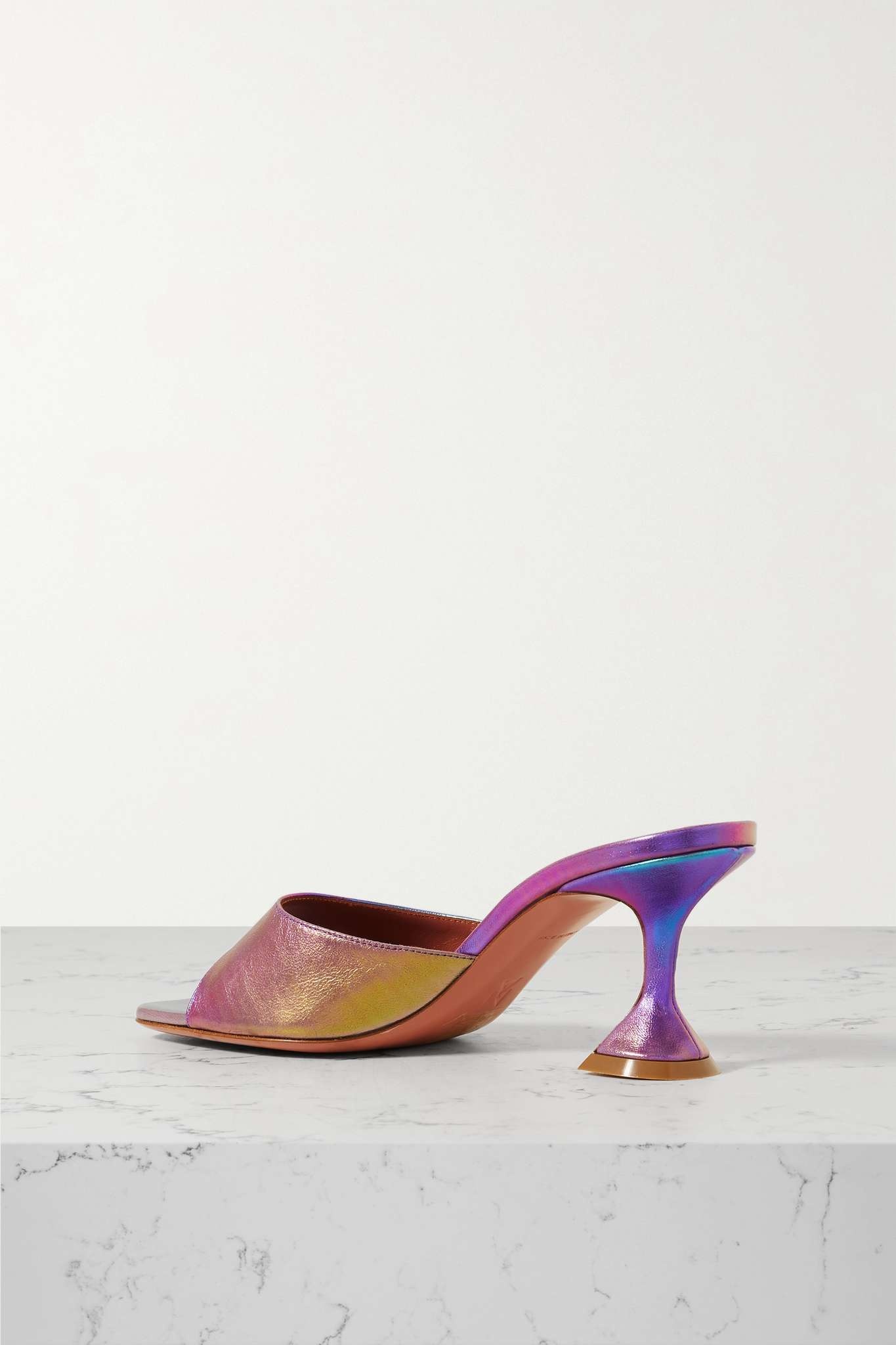 Lupita iridescent leather mules - 3