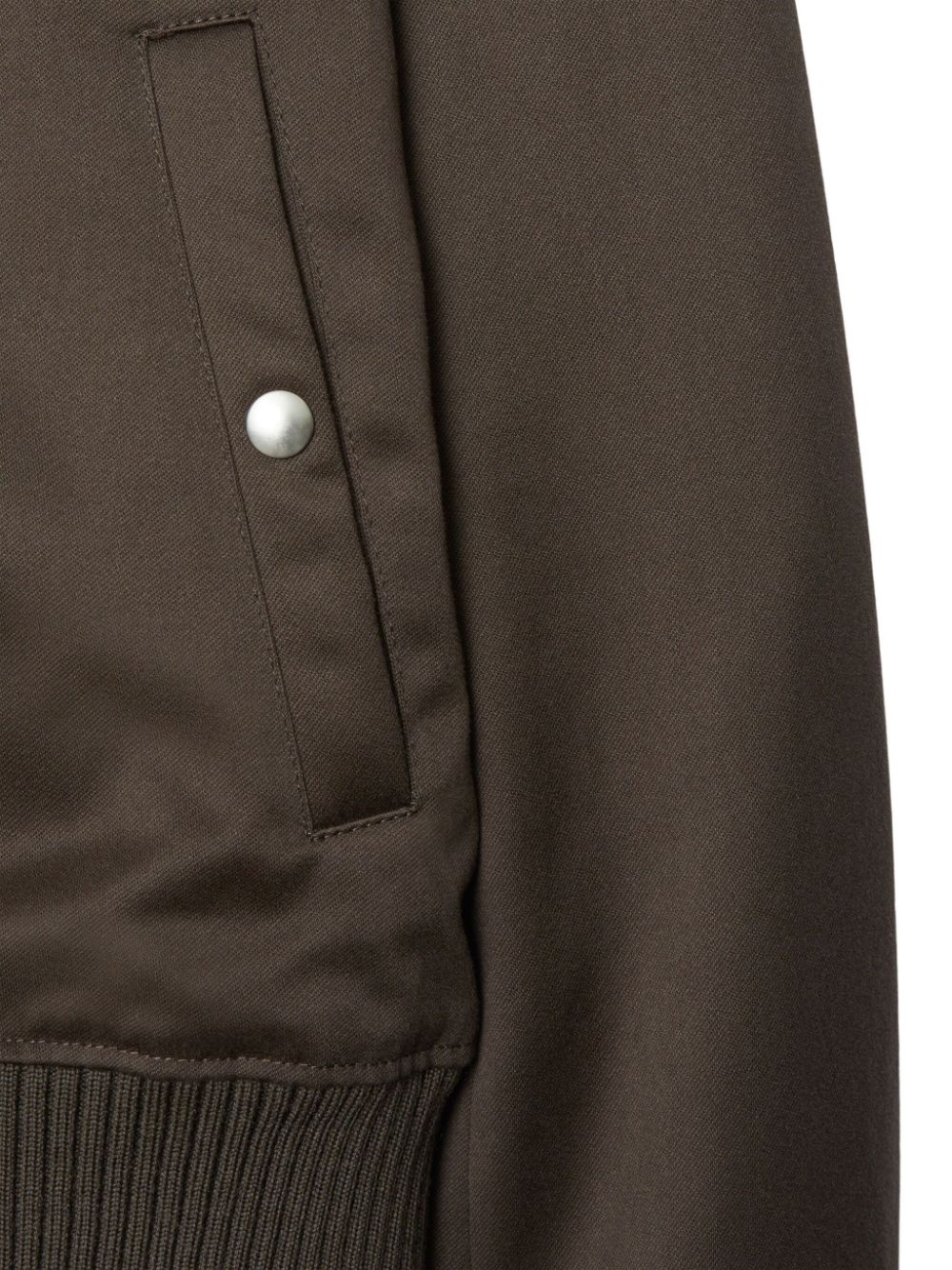 zipped shearling-collar bomber jacket - 5