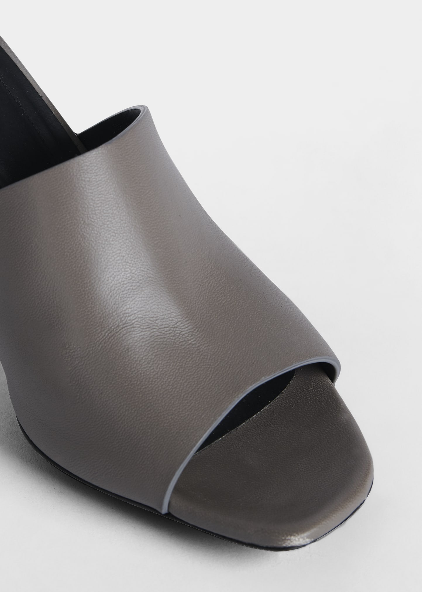 Lambskin Leather Heel Mules - 4