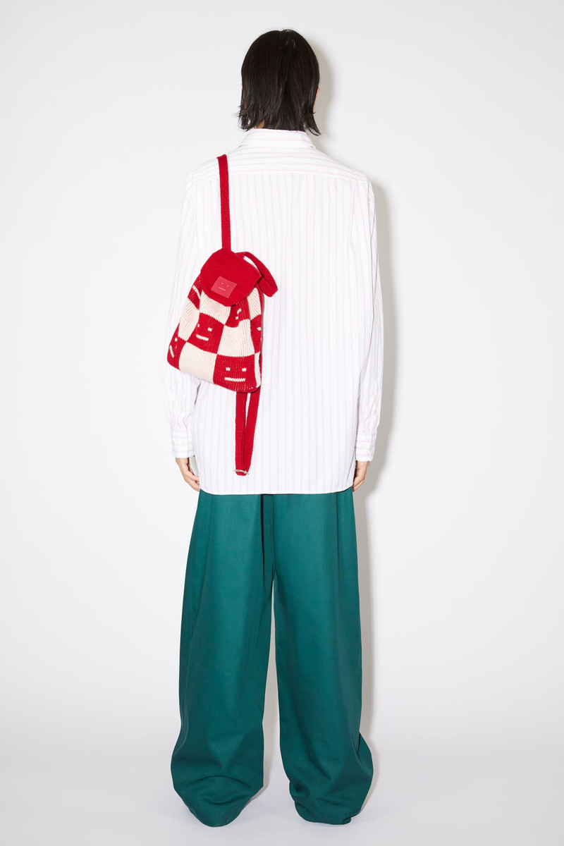 Knitted Face backpack - Deep red/faded pink melange 3