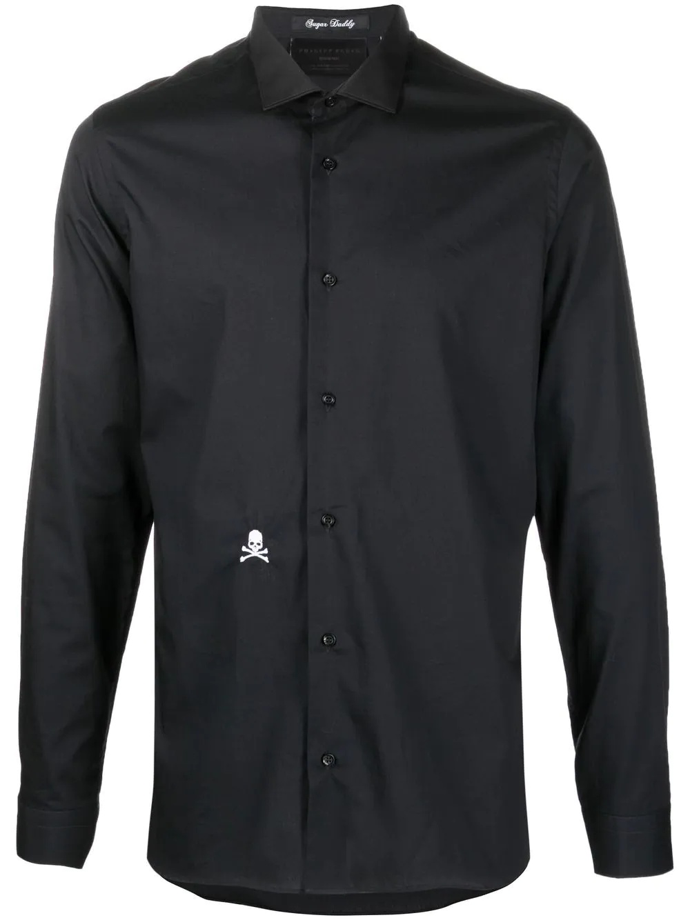 embroidered skull cotton shirt - 1