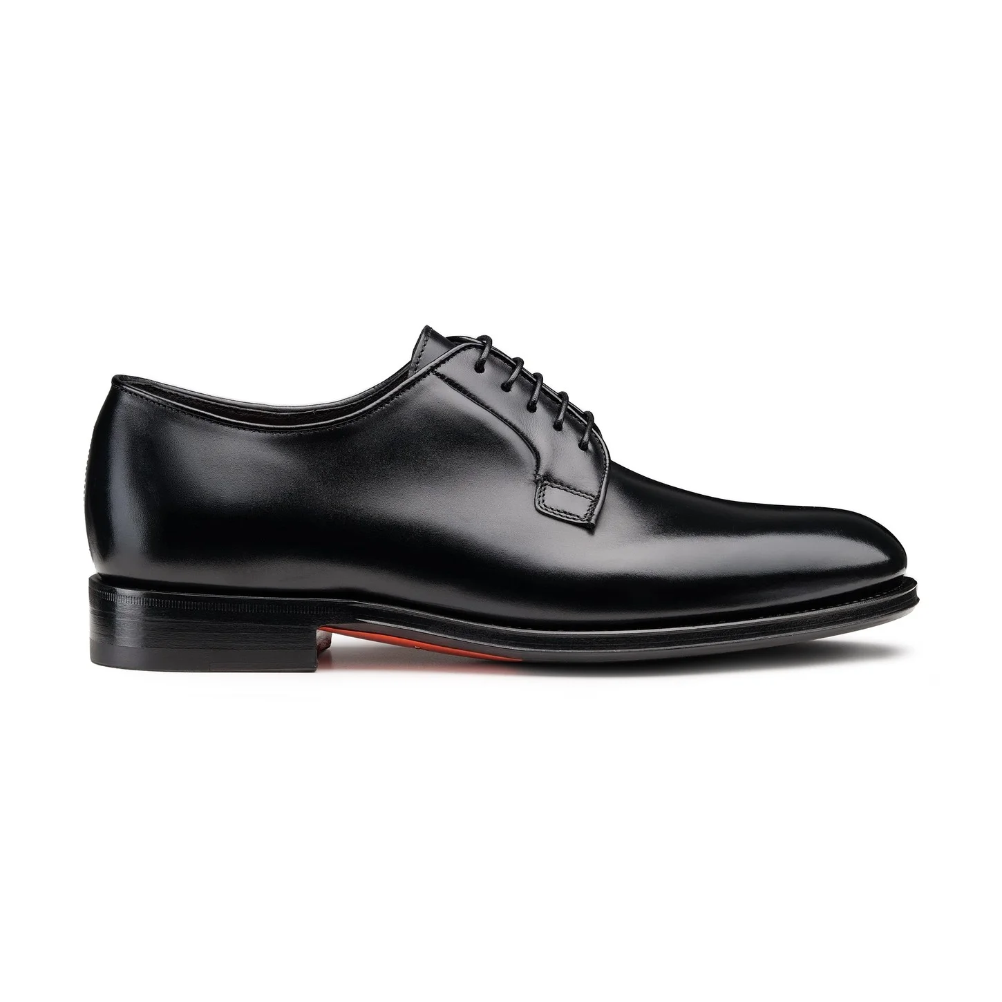 Men’s polished black leather Derby shoe - 1