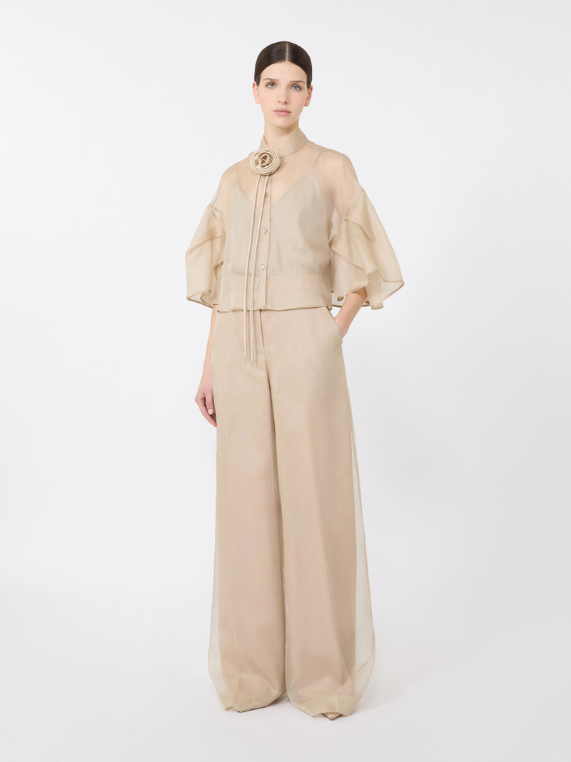Max Mara DONNA Silk organza cape - BEIGE outlook