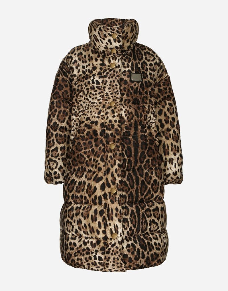 Long leopard-print nylon jacket 1