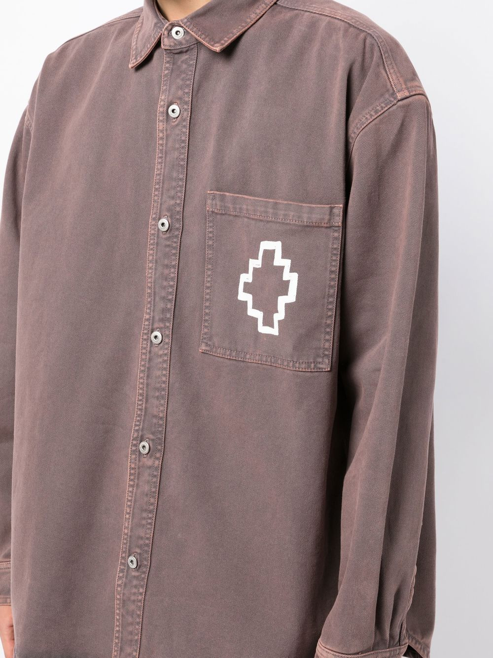 Cross-motif long-sleeved shirt - 5
