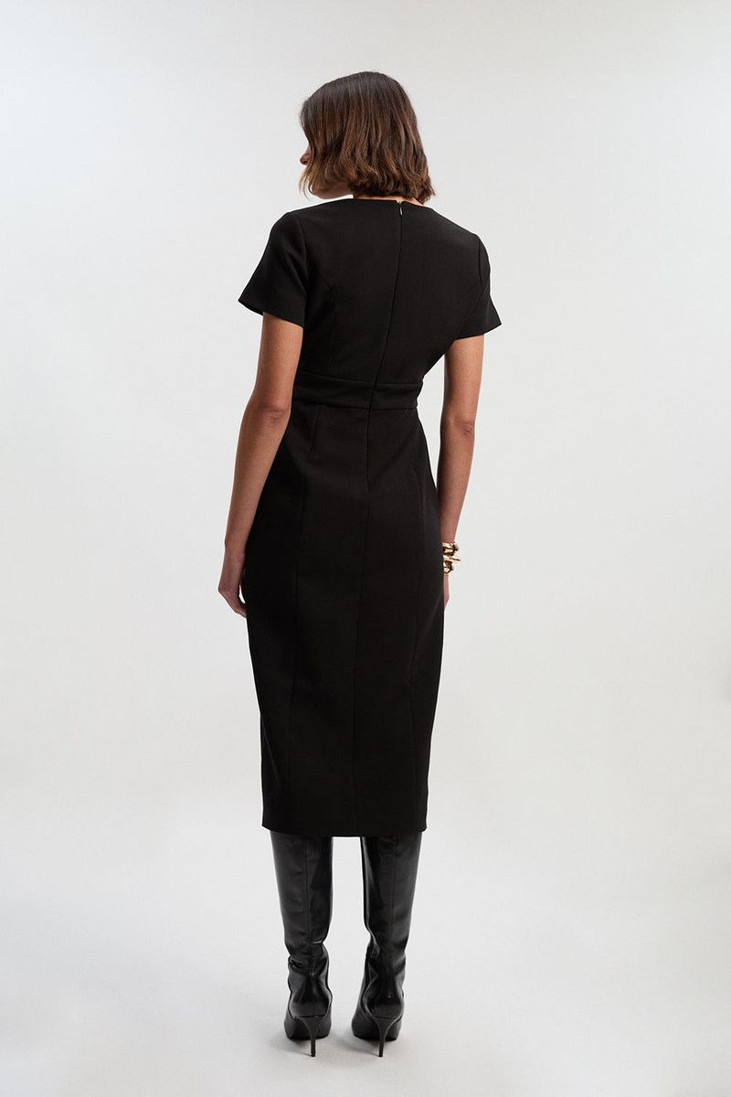 Compact Essential Tab Waist Midi Dress 5