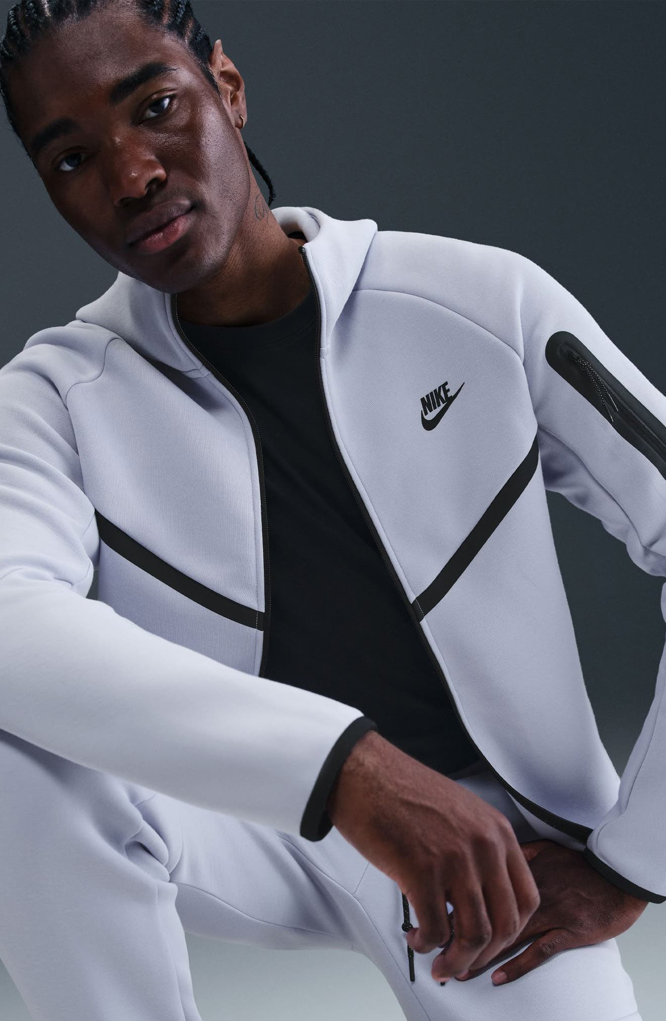 Nike Tech Windrunner Zip Hoodie in Ghost at Nordstrom - 4